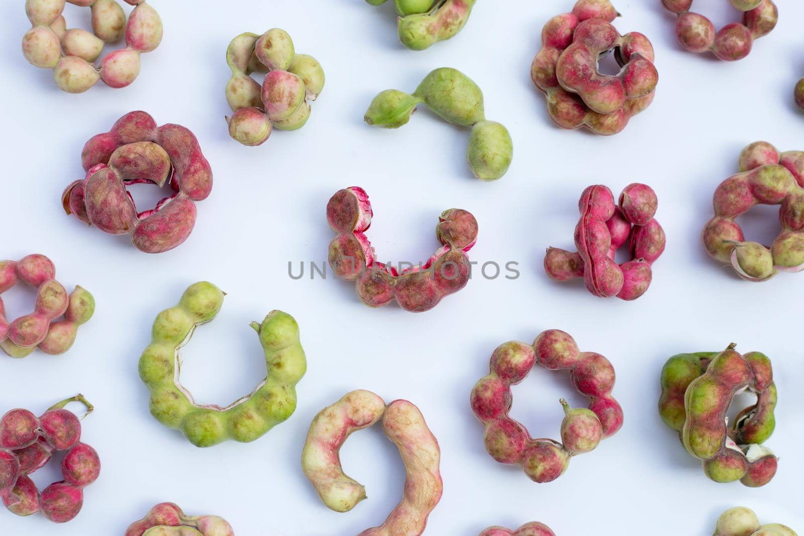 Manila tamarind fruit isolated on white background