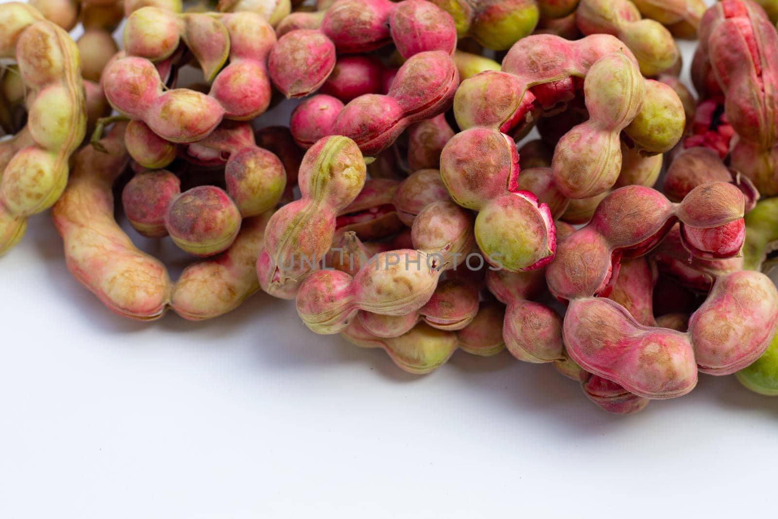 Manila tamarind fruit isolated on white background