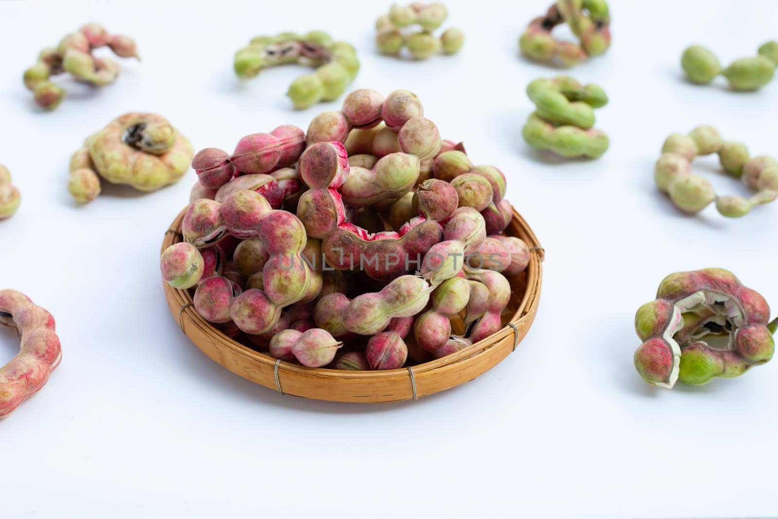 Manila tamarind fruit isolated on white background