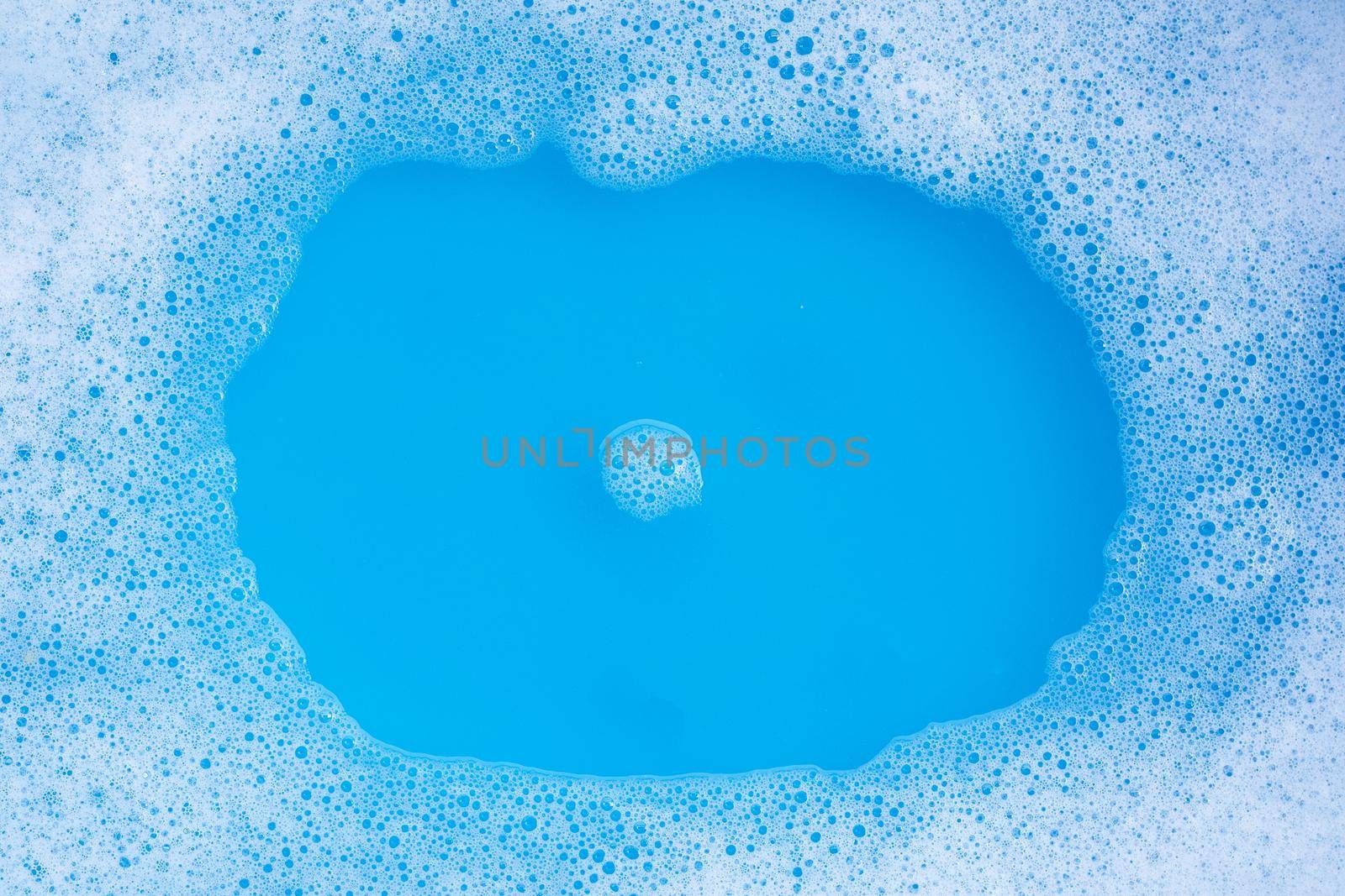 Frame made of detergent foam bubble. Top view