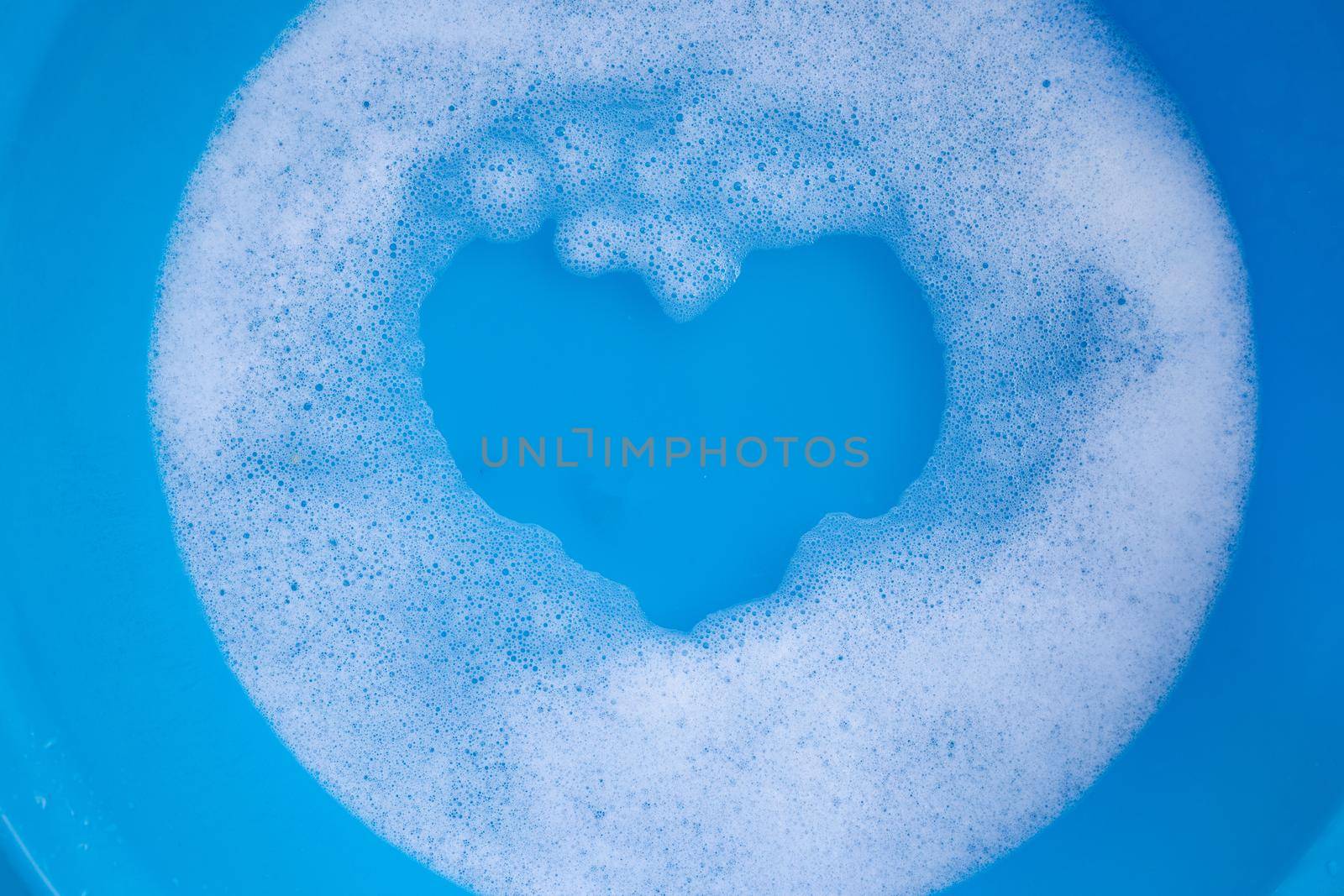 Frame made of detergent foam bubble. Top view