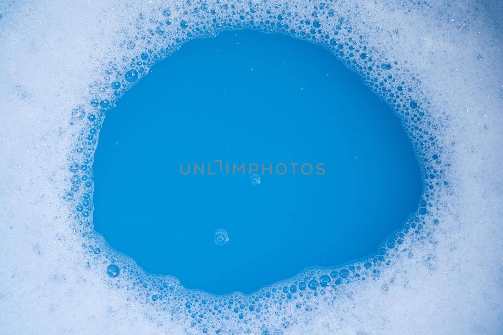Frame made of detergent foam bubble. Top view