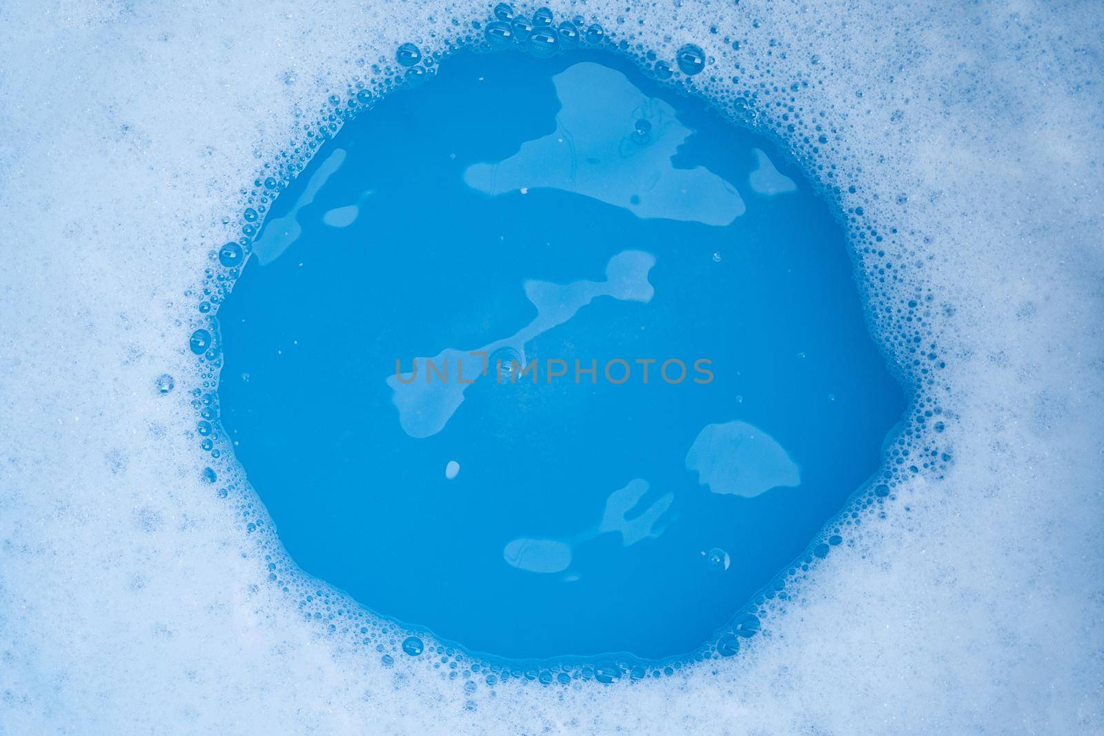 Frame made of detergent foam bubble. Top view