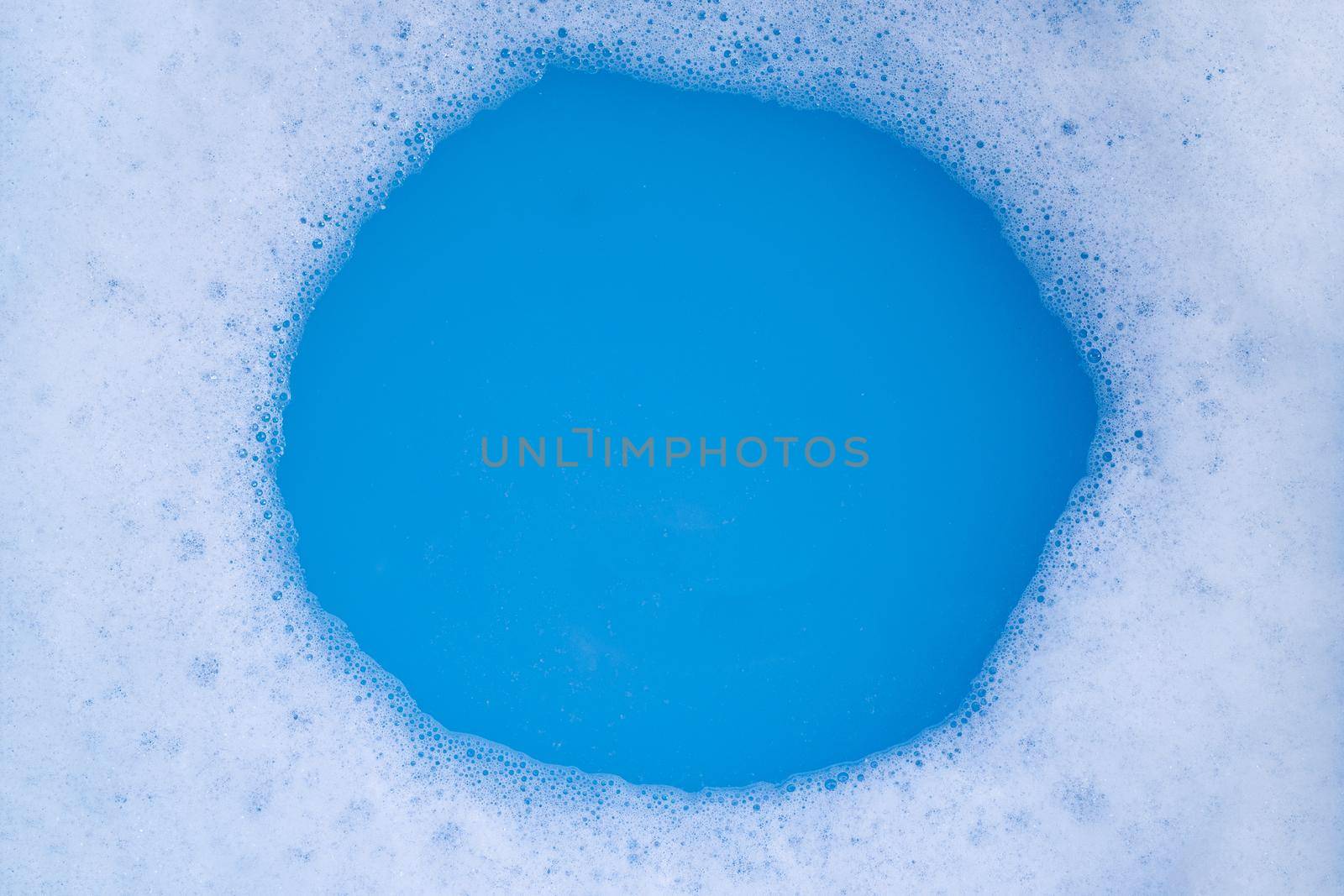 Frame made of detergent foam bubble. Top view