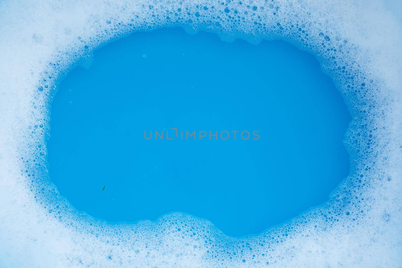 Frame made of detergent foam bubble. Top view