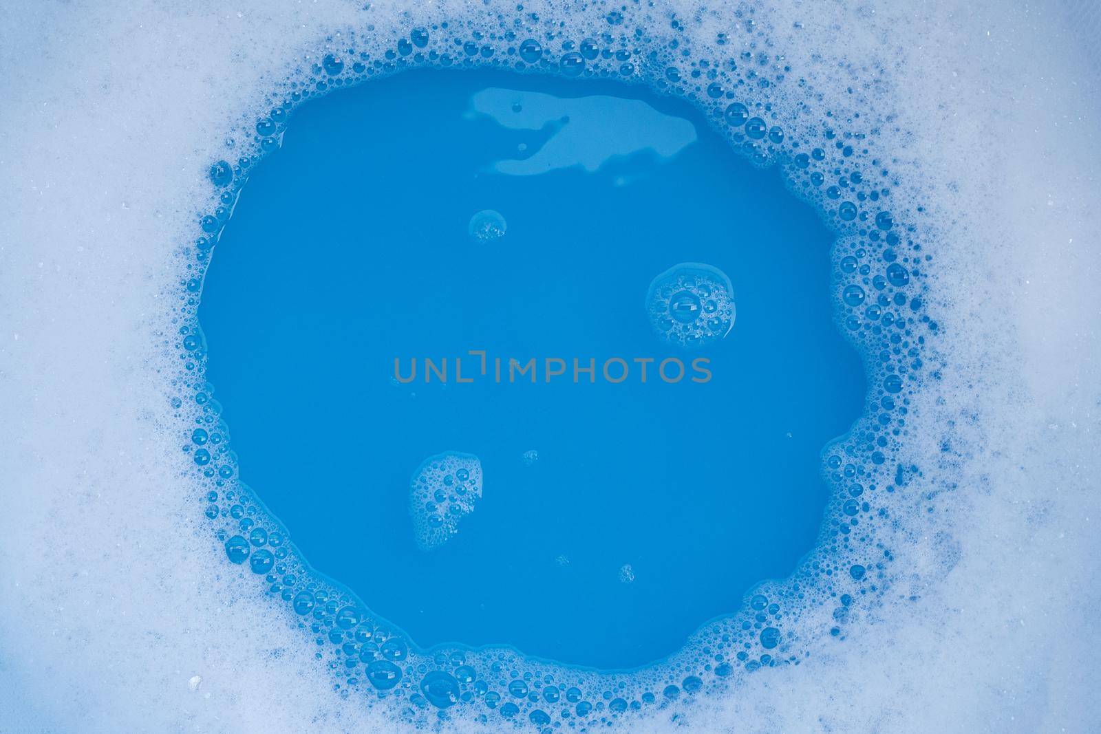Frame made of detergent foam bubble. Top view