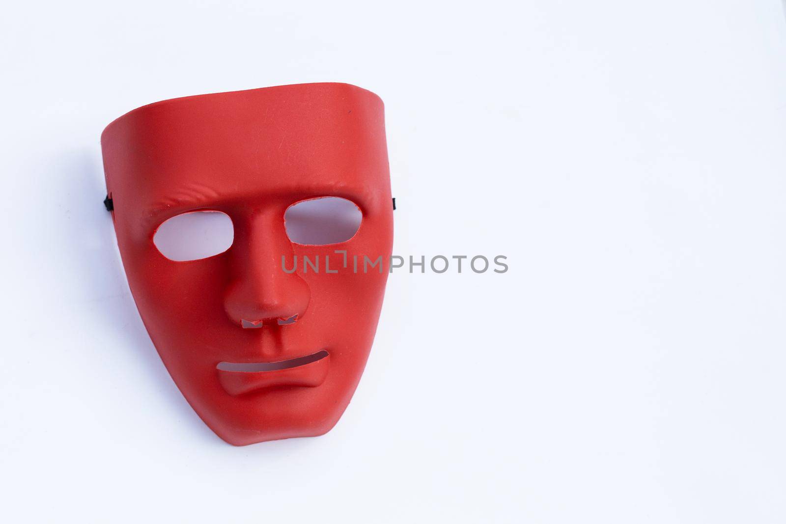 Face mask on white background. Top view