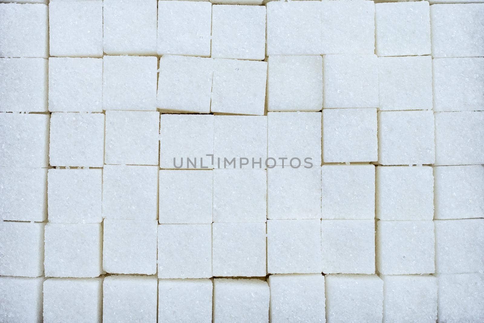 Close up, Cubes of sugar in box