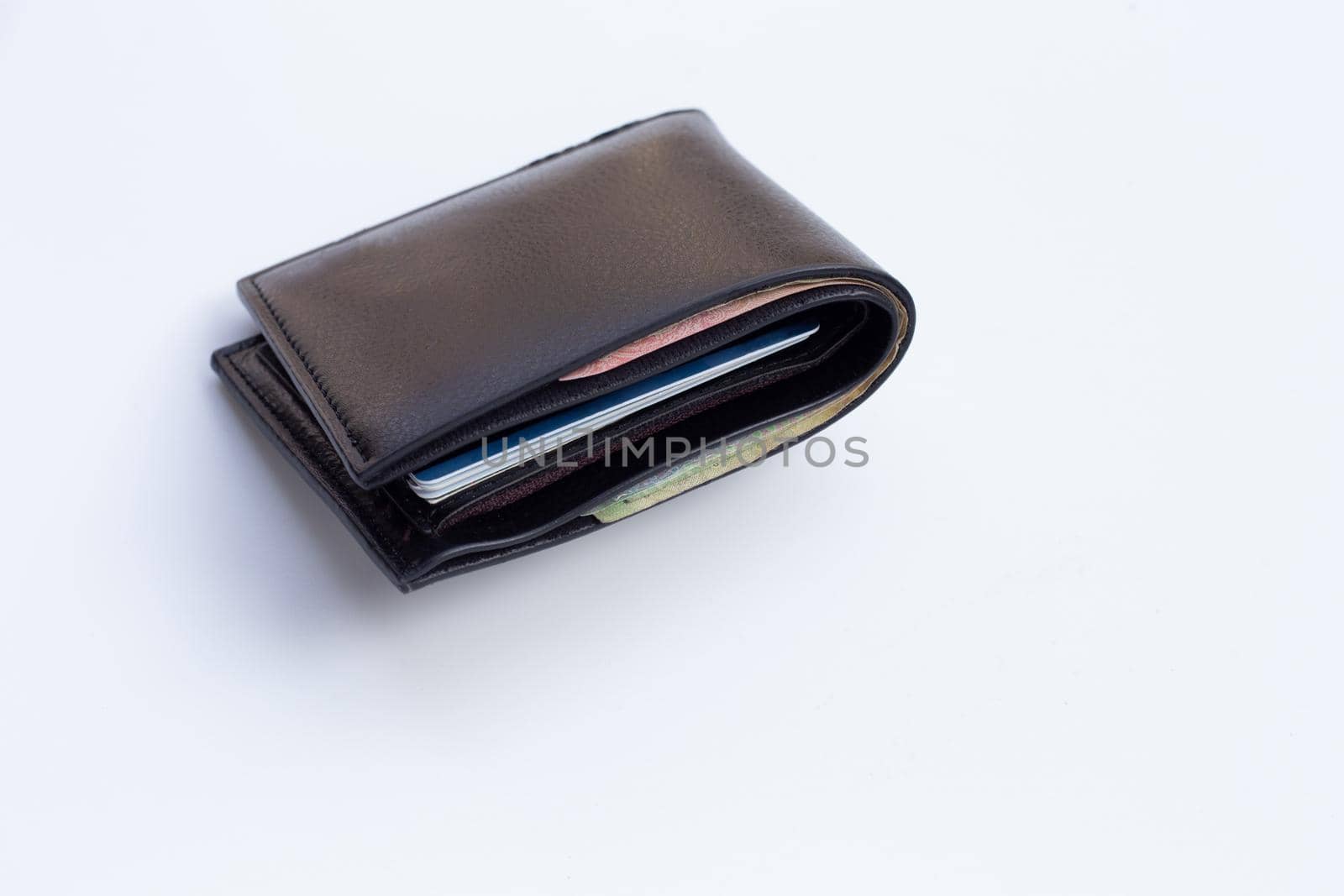 Black wallet isolated on white background