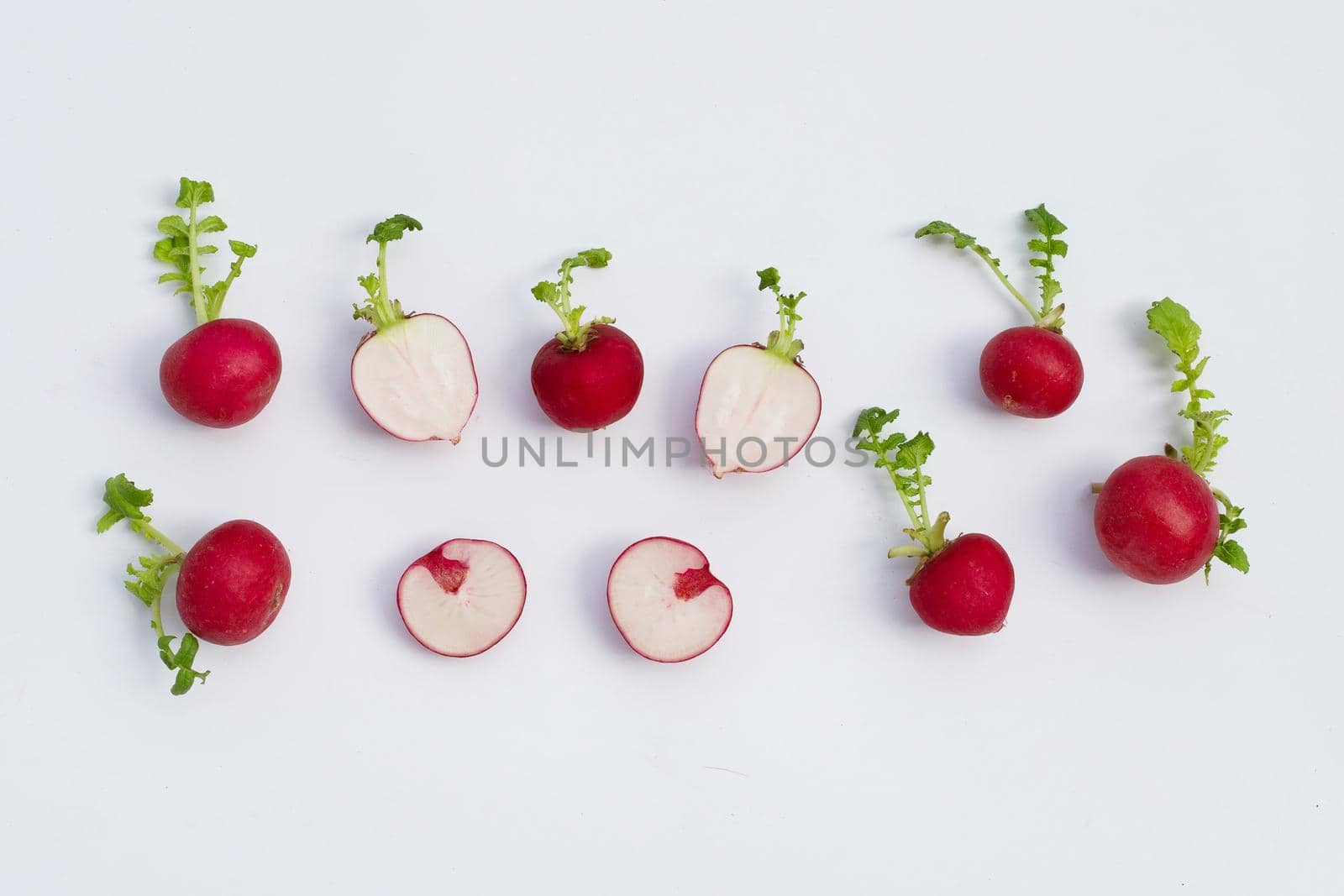 Fresh radish on white background. 