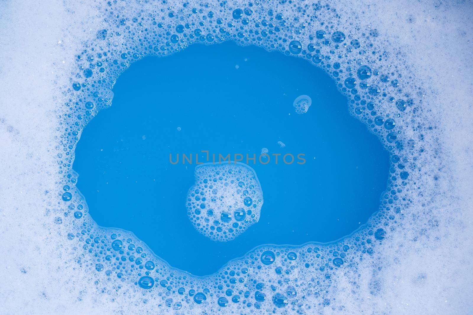 Frame made of detergent foam bubble. Top view