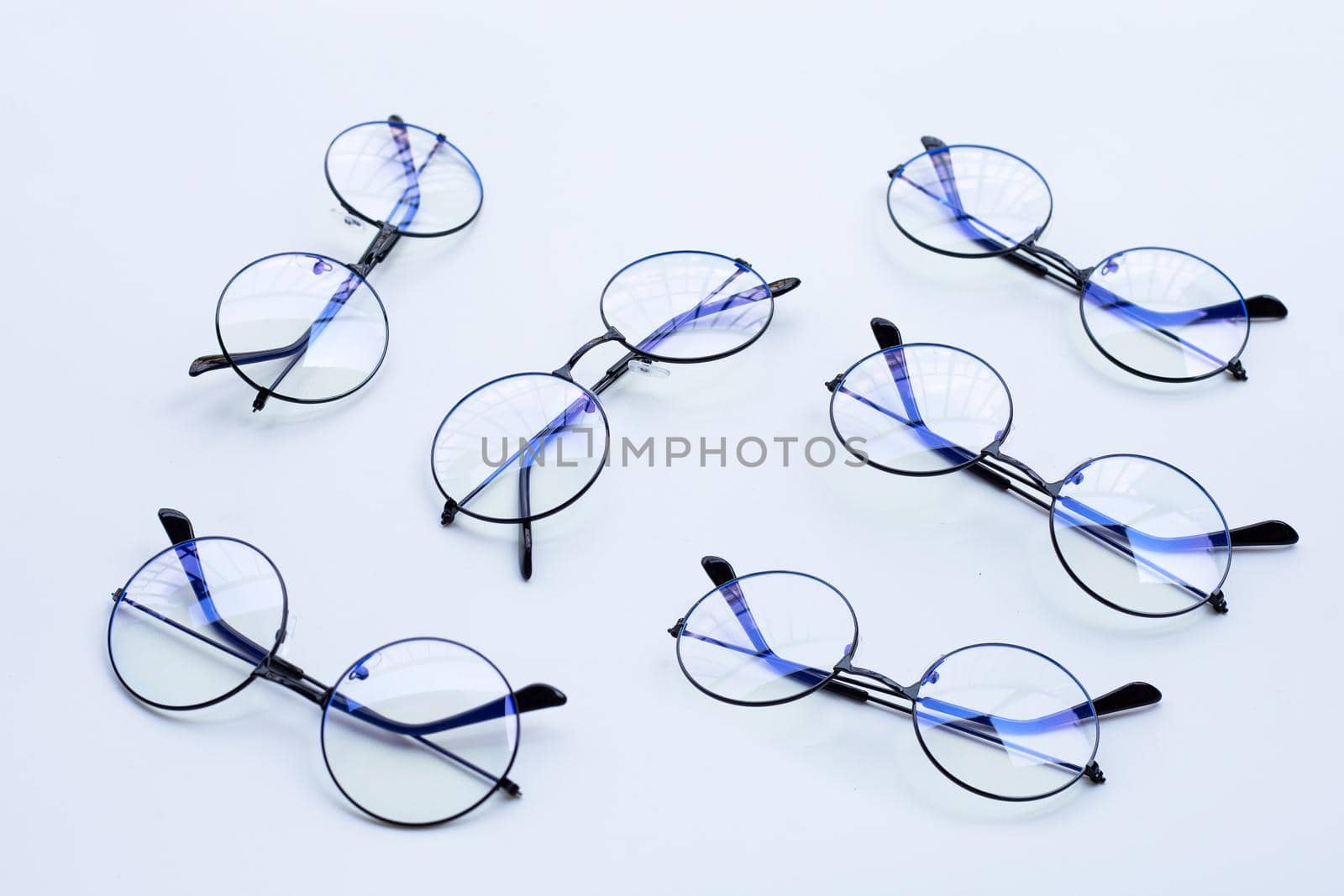 Eye Glasses on white background. Copy space