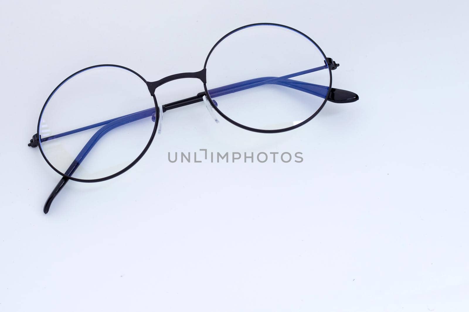 Eye Glasses on white background. Copy space