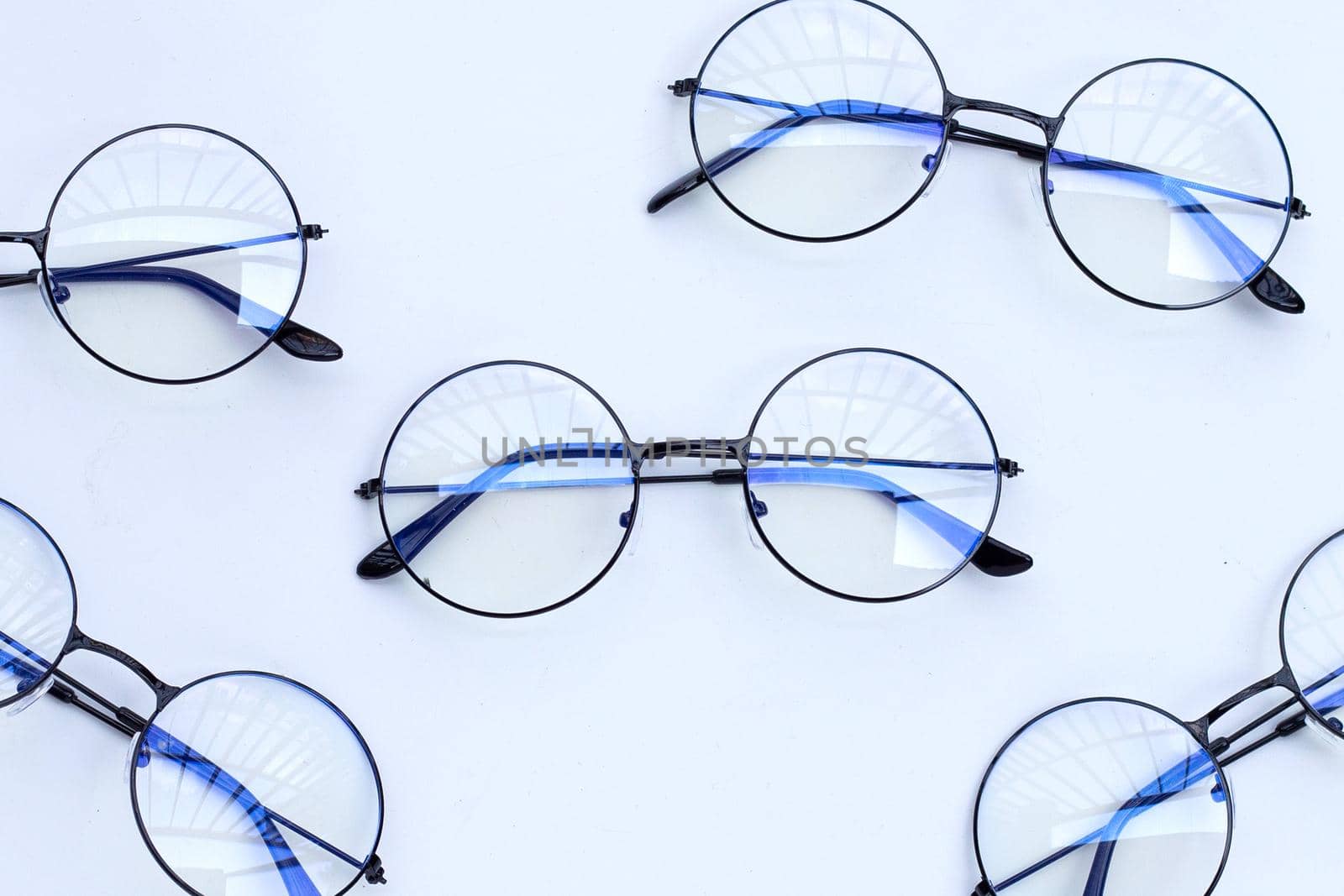 Eye Glasses on white background. Copy space