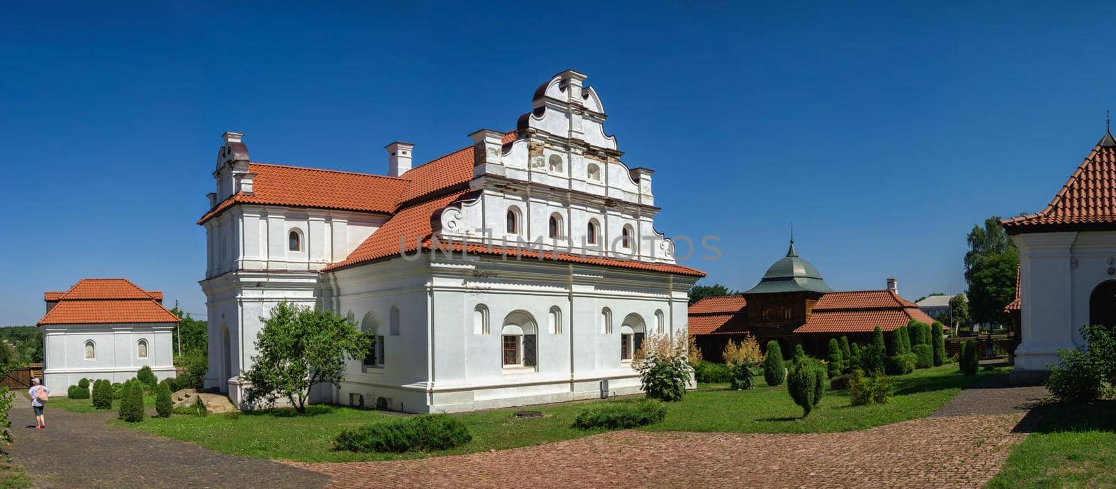 Chyhyryn, Ukraine 07.12.2020. Restored Bohdan Khmelnytskyi residence in Chyhyryn, Ukraine, on a sunny summer day