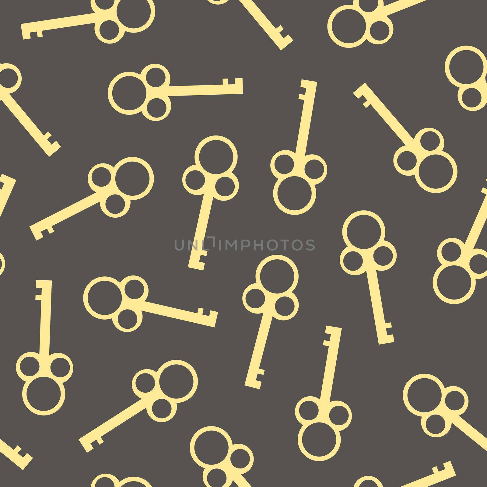 Vintage Key Seamless Pattern. The Key to the Lock on a Gray Background.
