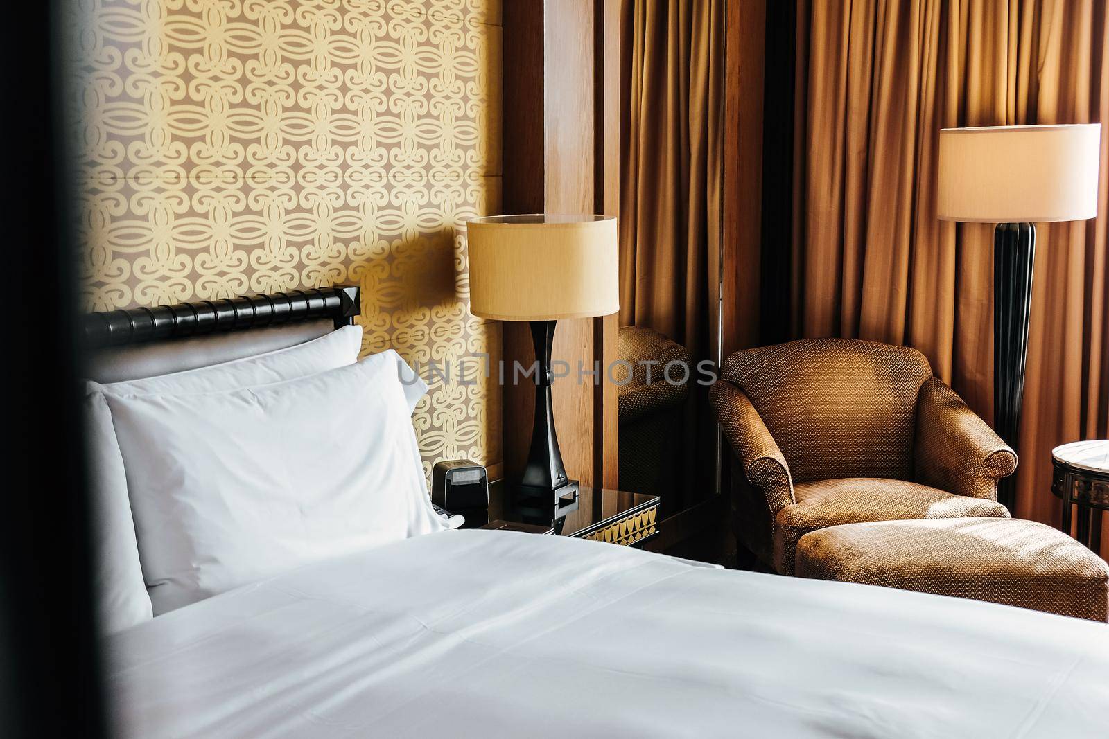 Interior of a Luxury Bedroom in Five star hotel room