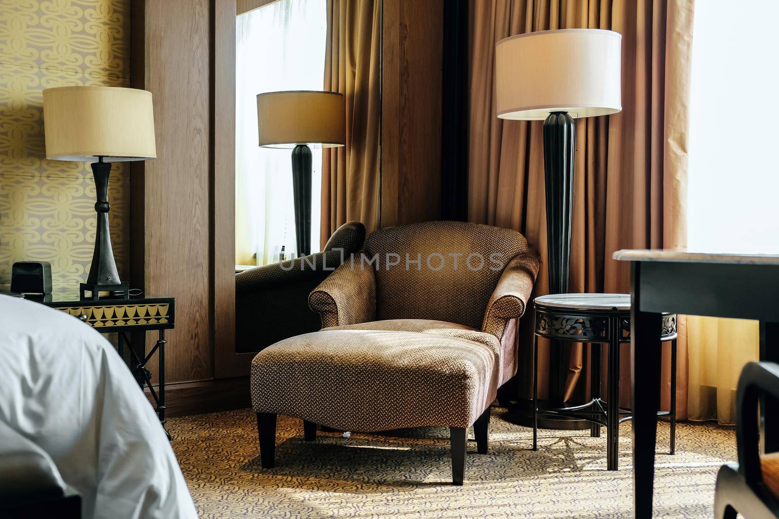 Interior of a Luxury Bedroom in Five star hotel room
