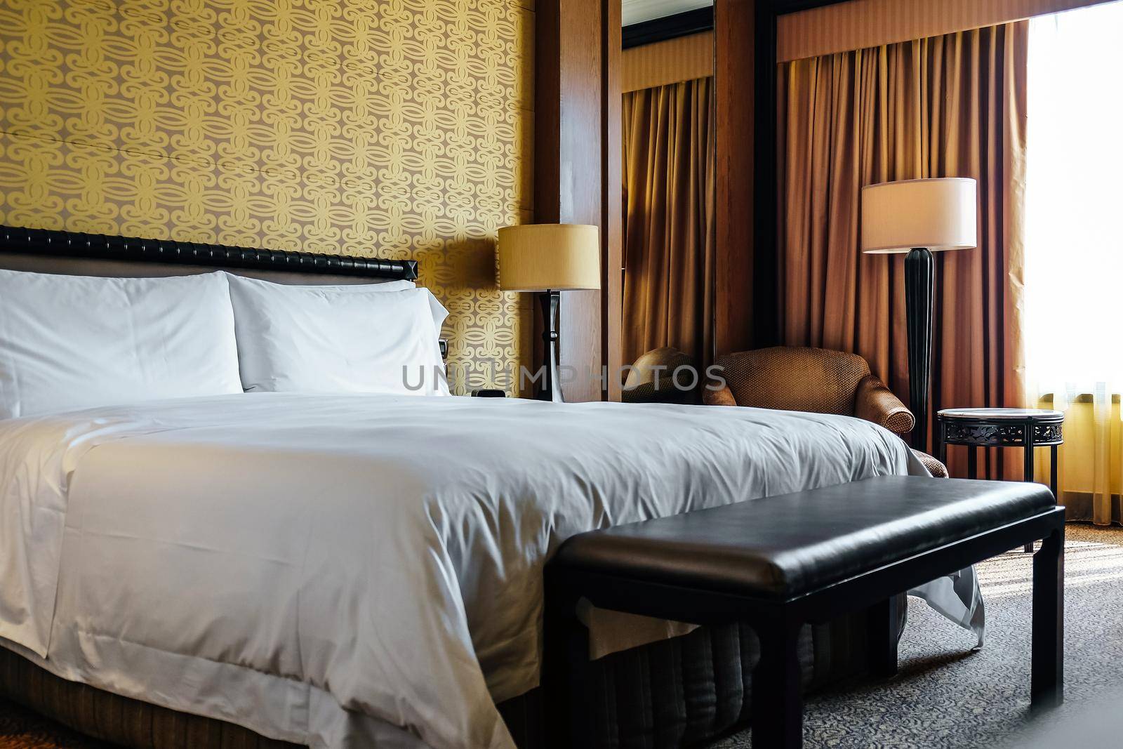 Interior of a Luxury Bedroom in Five star hotel room