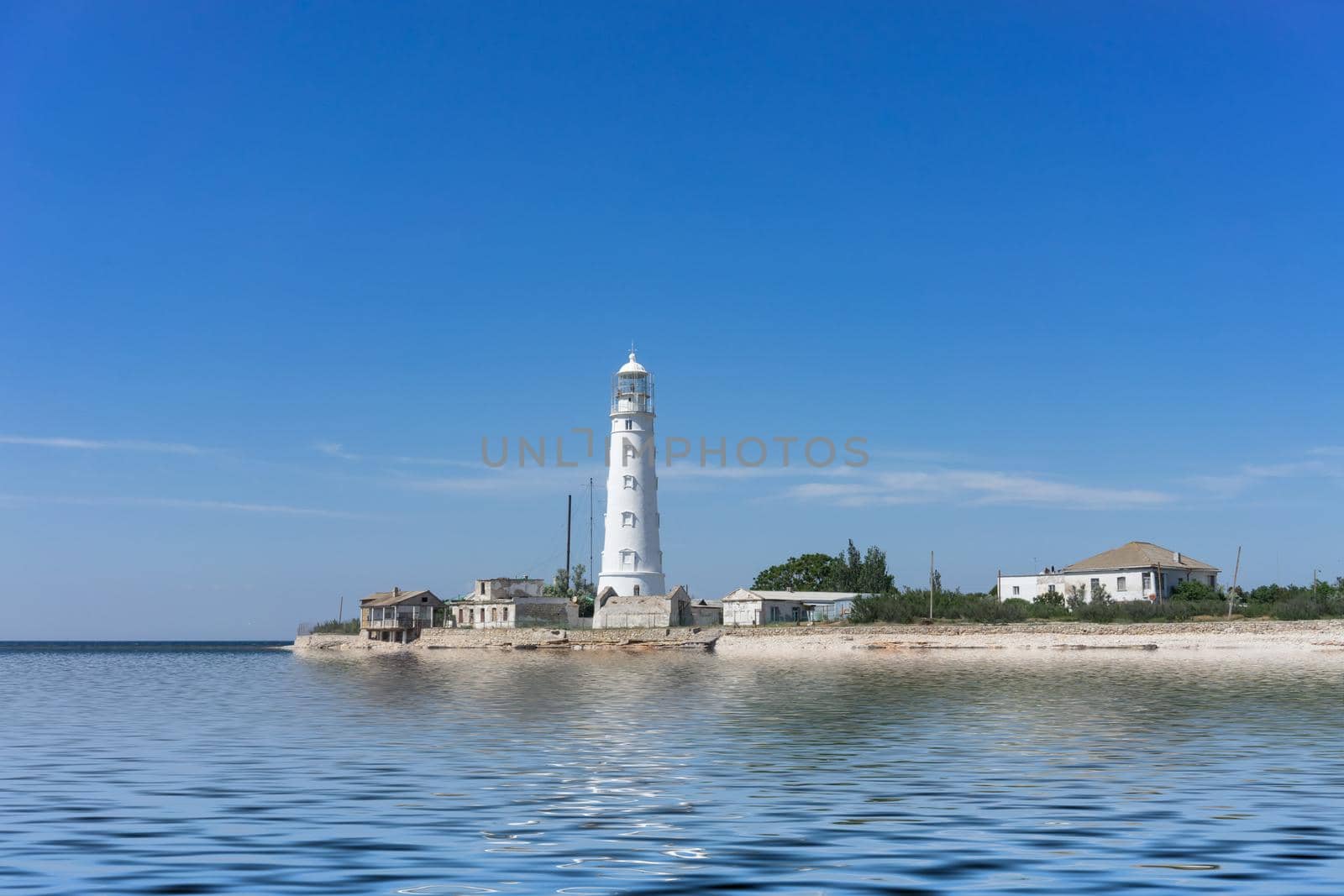 Marine landscape with views of the Cape Tarhankut and the white