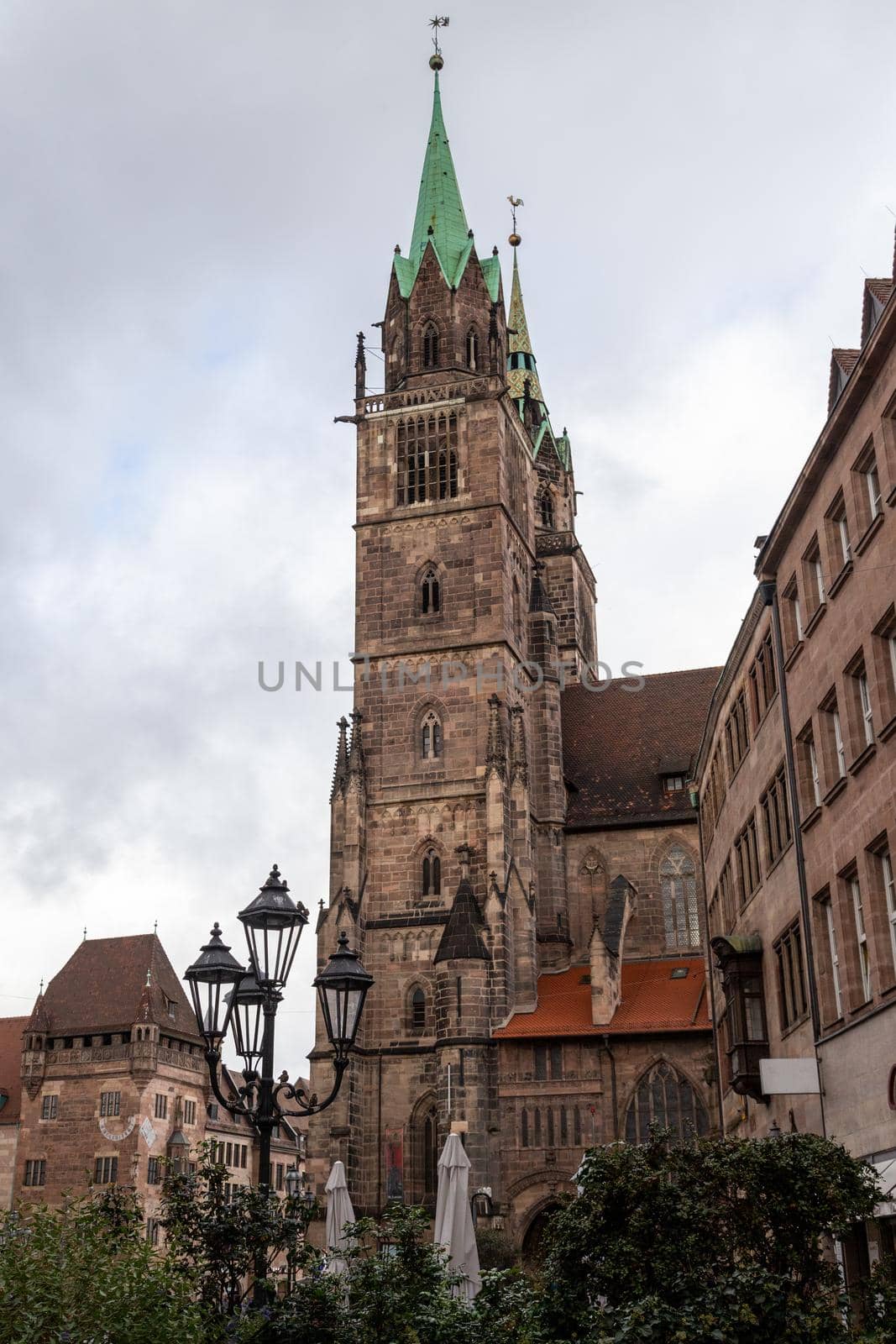 St. Lorenz church (in german Lorenzkirche) in Nuremberg, Bavaria, Germany  in autunm