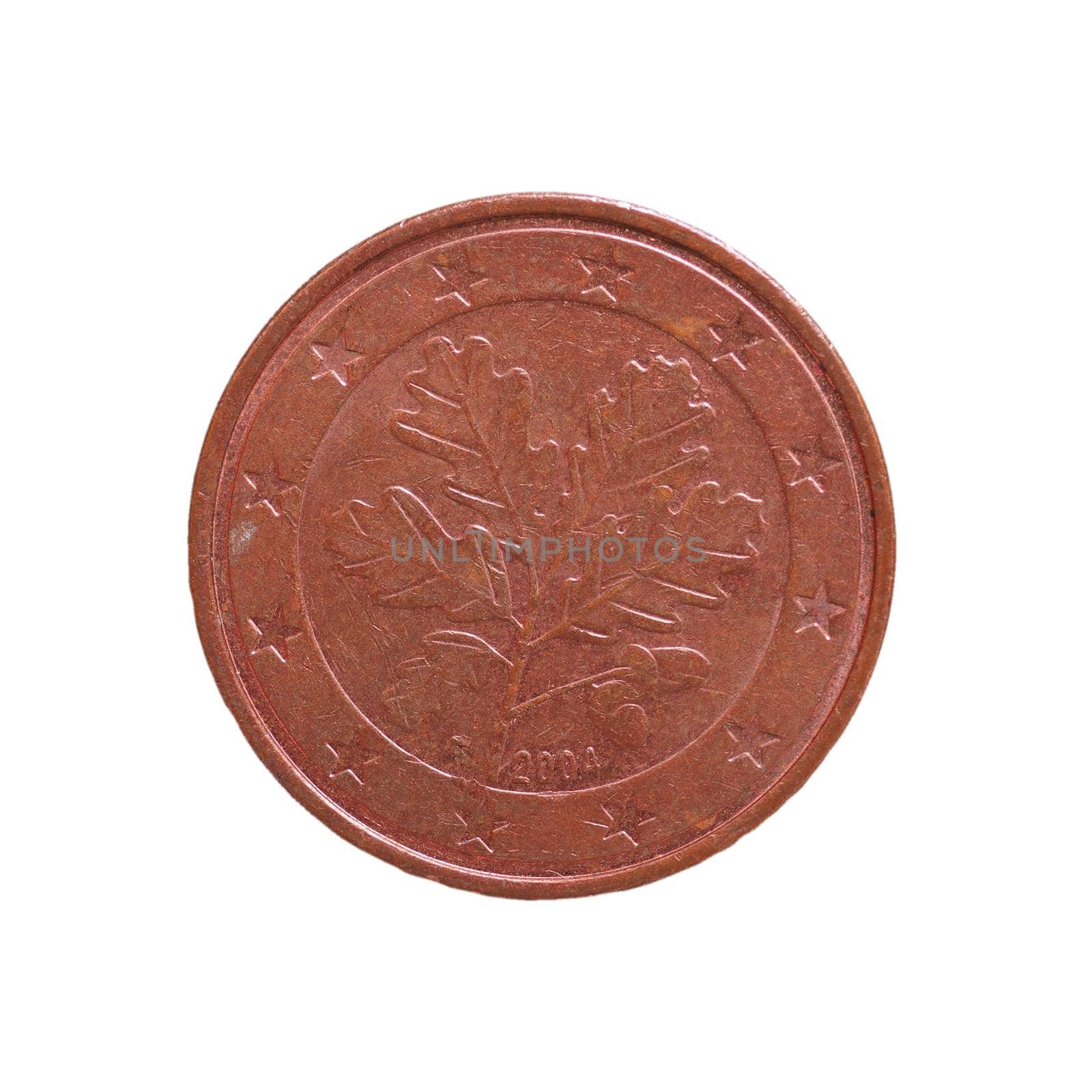 5 cents coin, European Union isolated over white by claudiodivizia