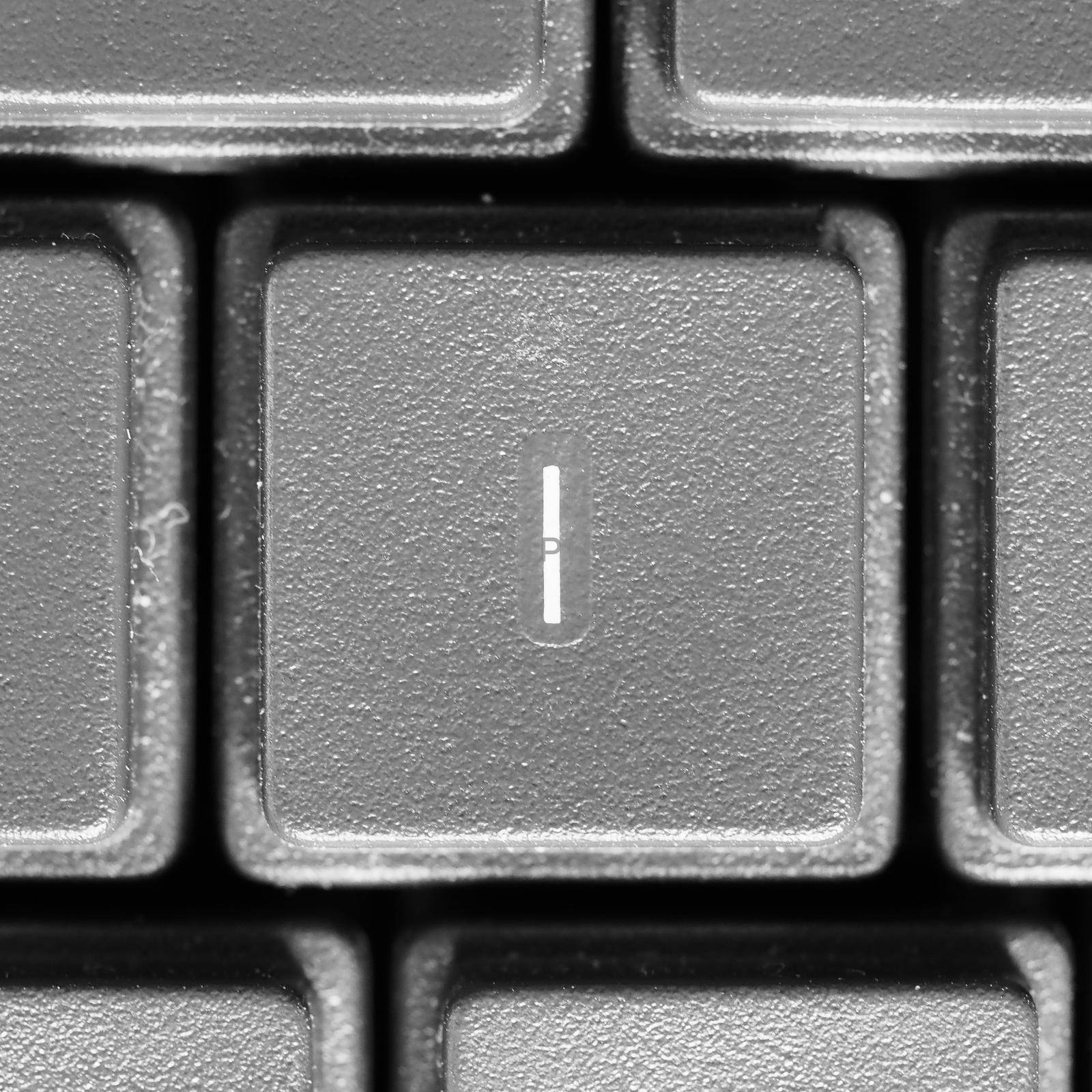 Letter I key on computer keyboard keypad