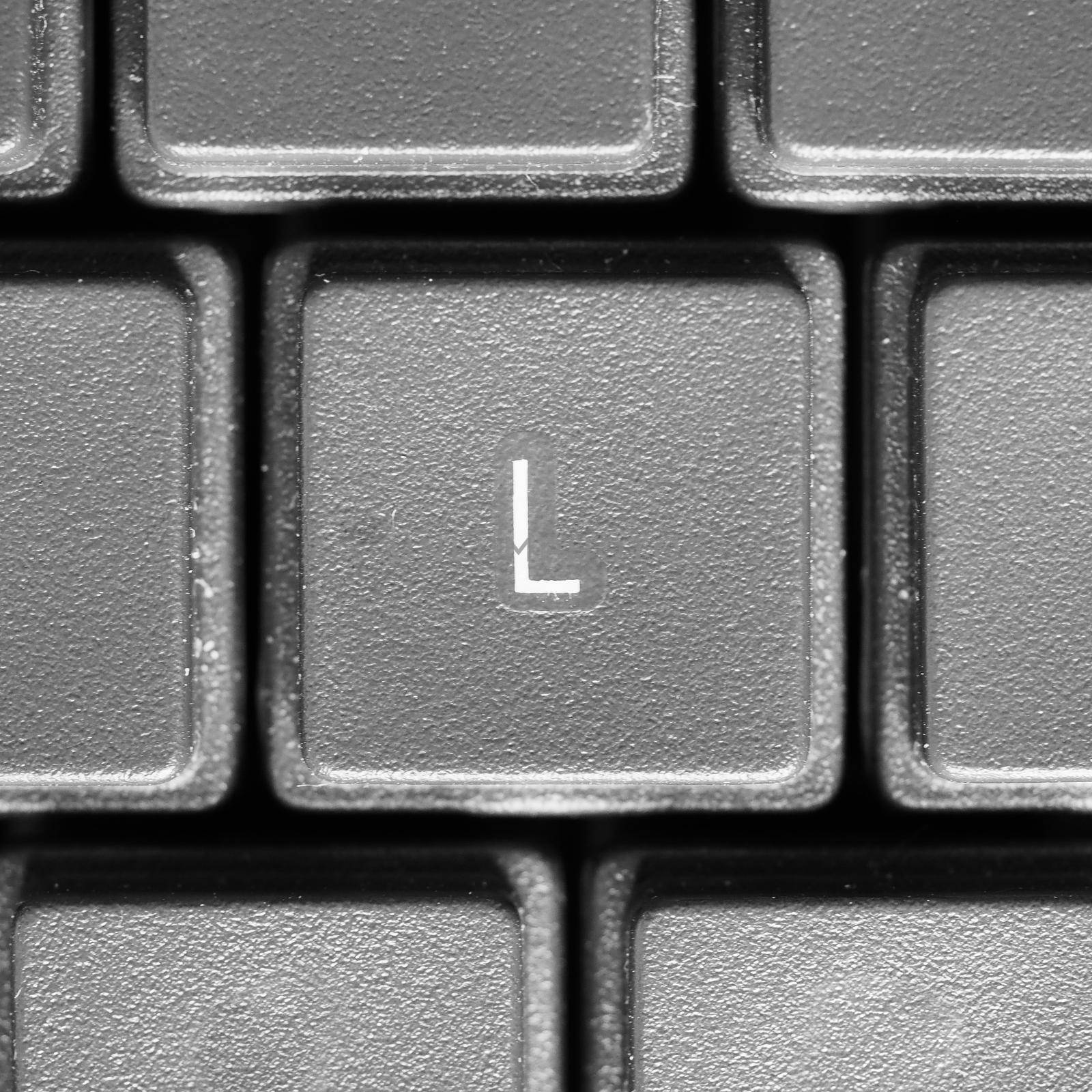 Letter L key on computer keyboard keypad
