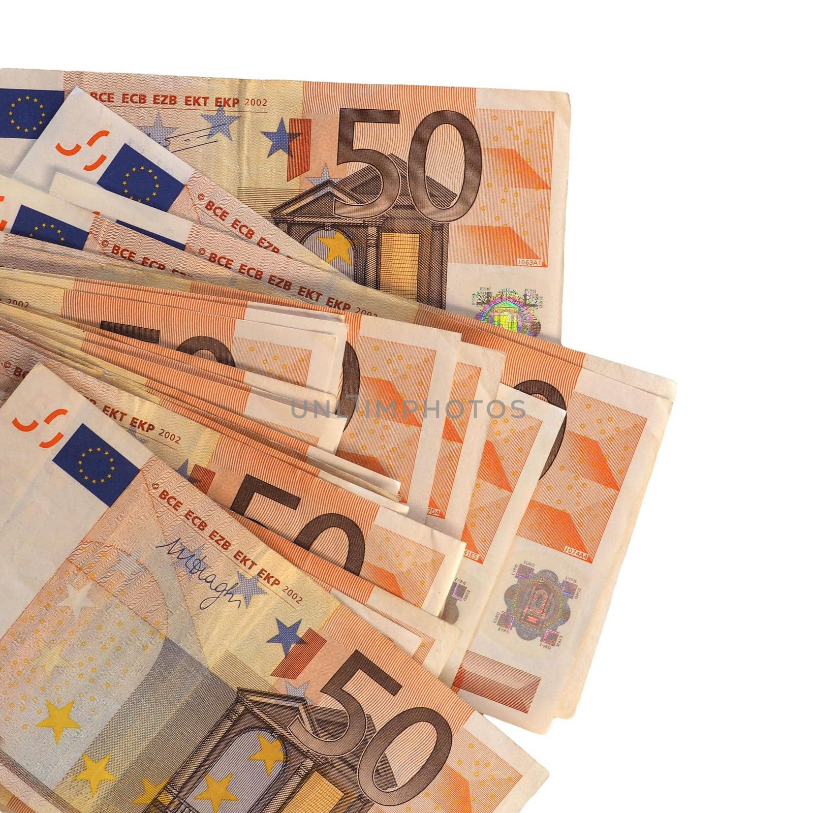Euro notes, European Union isolated over white by claudiodivizia