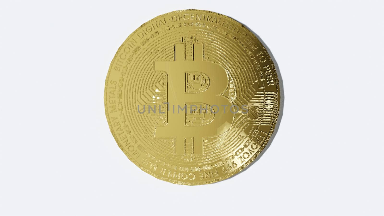 Bitcoin coin Economy and finance concept isolated on white background  3D rendering