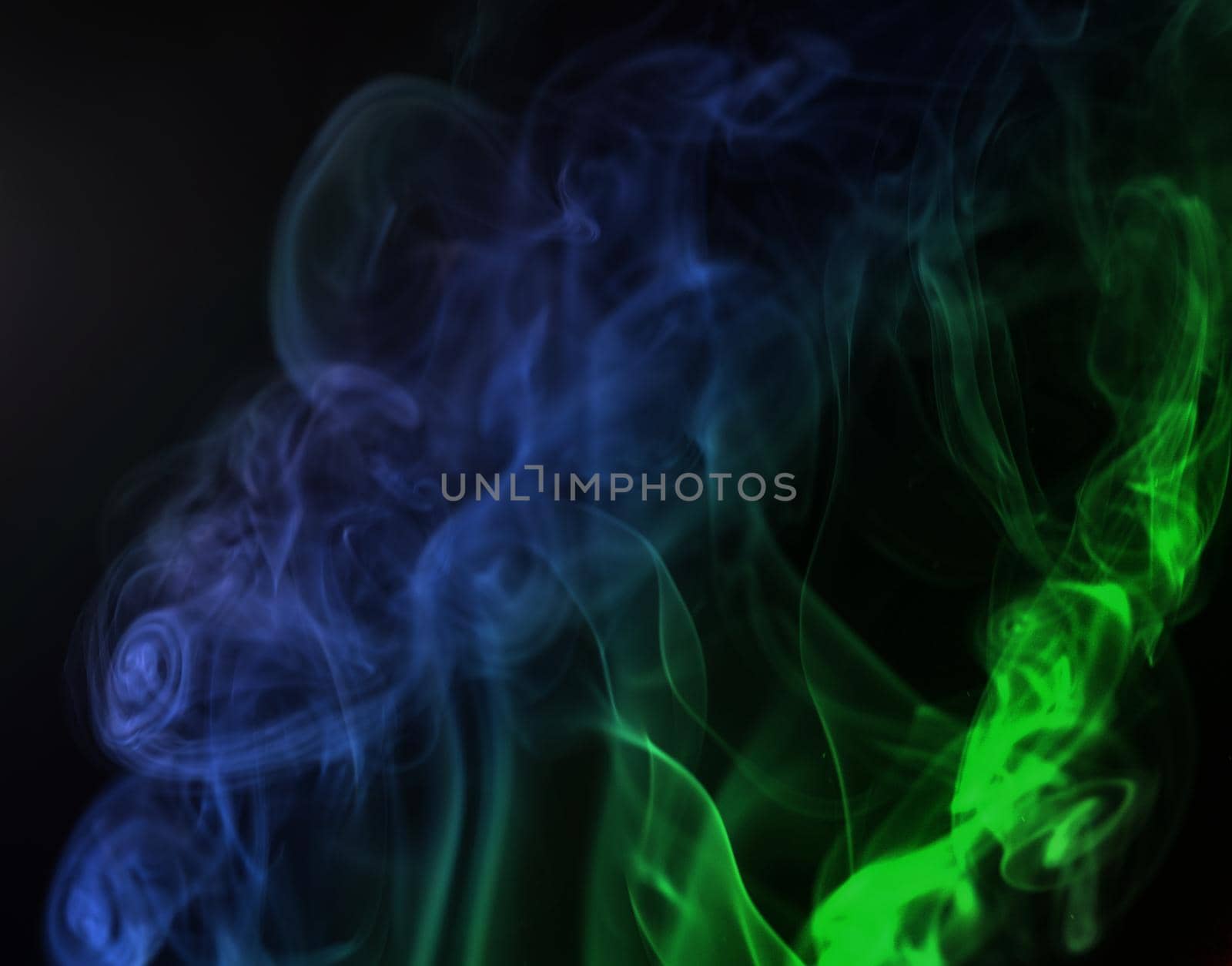 Abstract Smoke Texture Colorful Isolated Black Background.