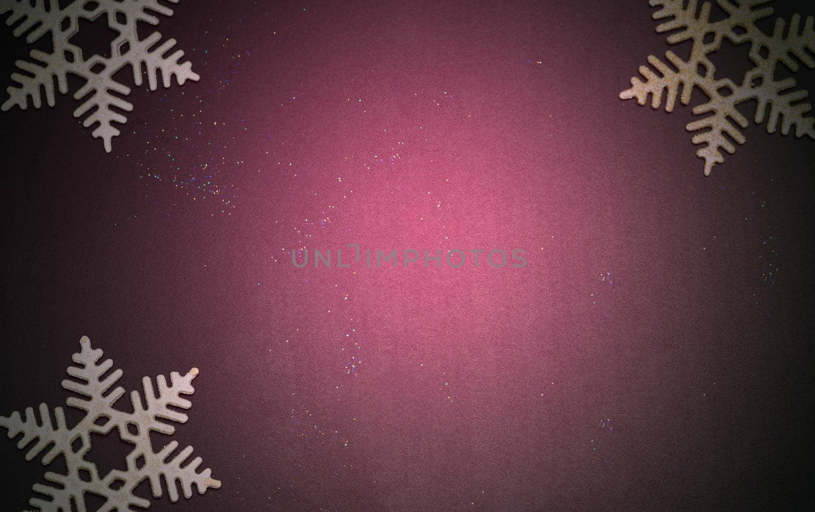 Luxury Christmas background with golden snowflakes shining black wood texture background.