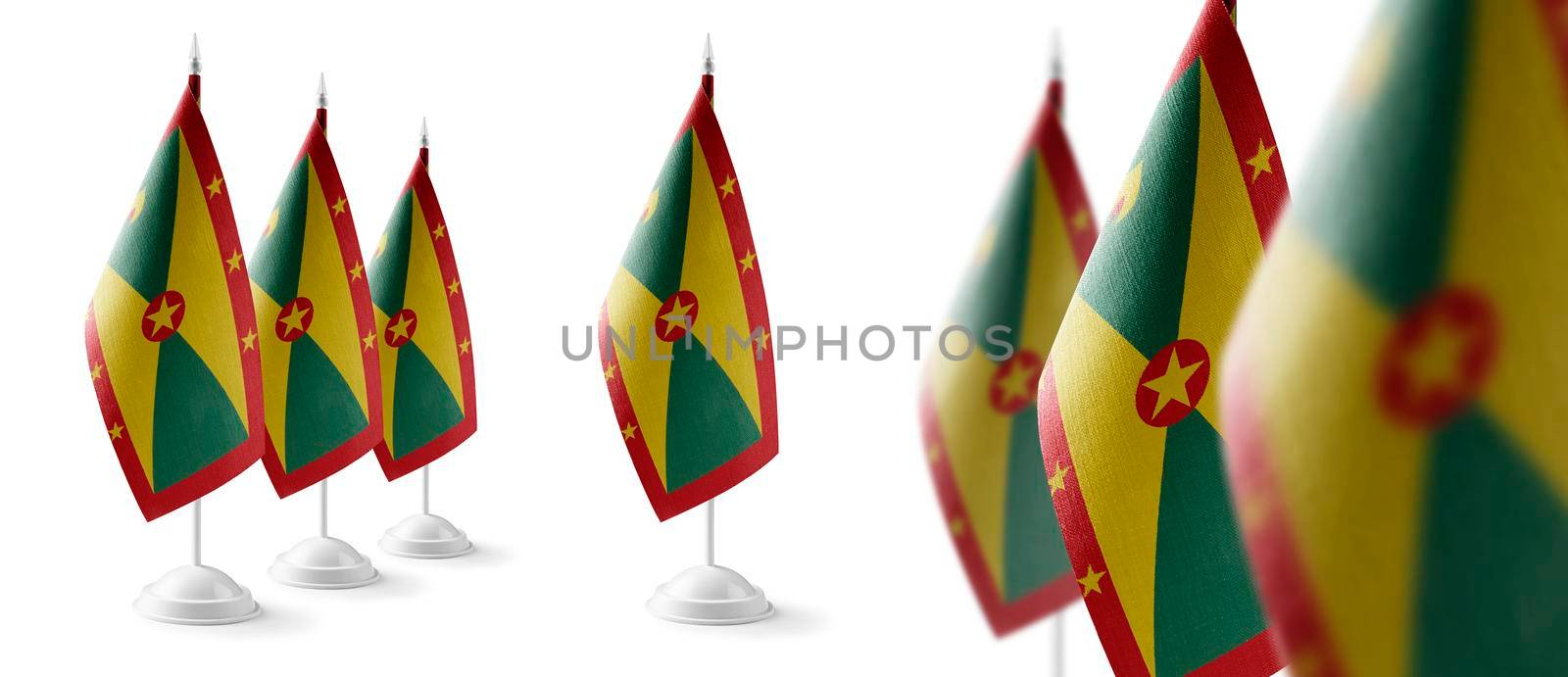 Set of Grenada national flags on a white background.