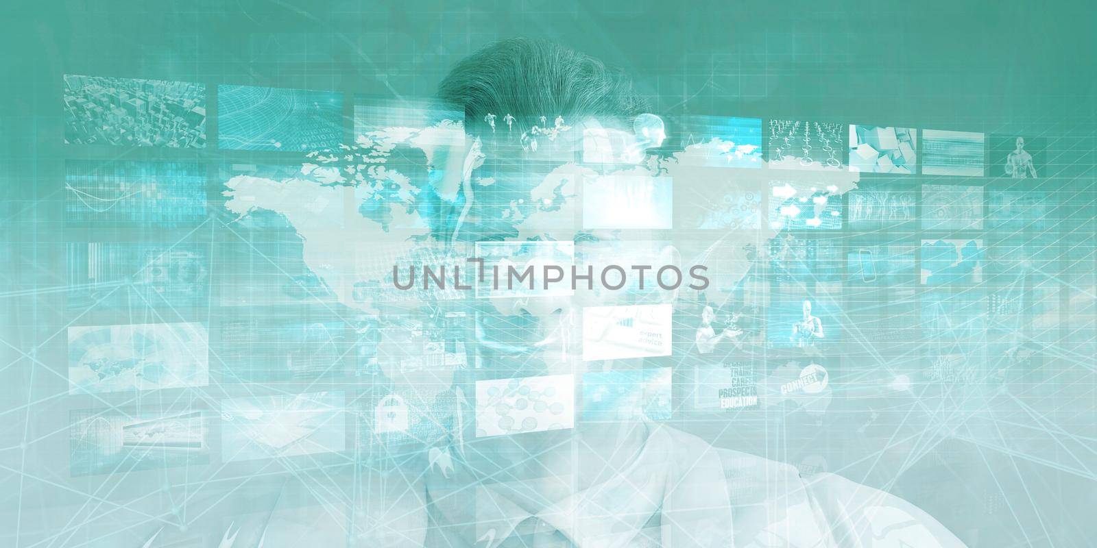 Man Embracing Technology and Being Empowered by Technologies