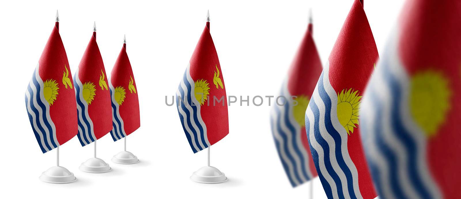 Set of Kiribati national flags on a white background.