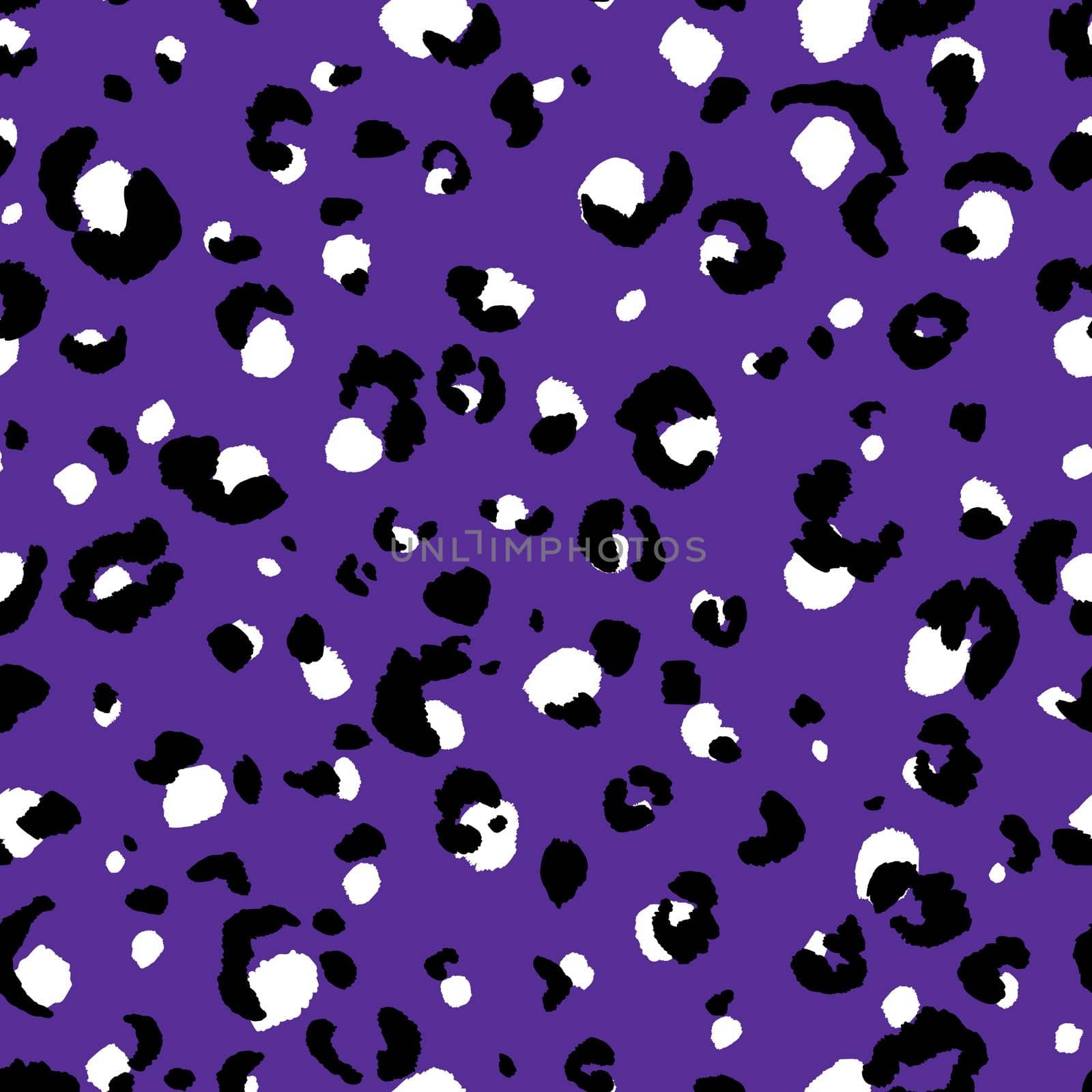 Abstract modern leopard seamless pattern. Animals trendy background. Purple and black decorative vector stock illustration for print, card, postcard, fabric, textile. Modern ornament of stylized skin.