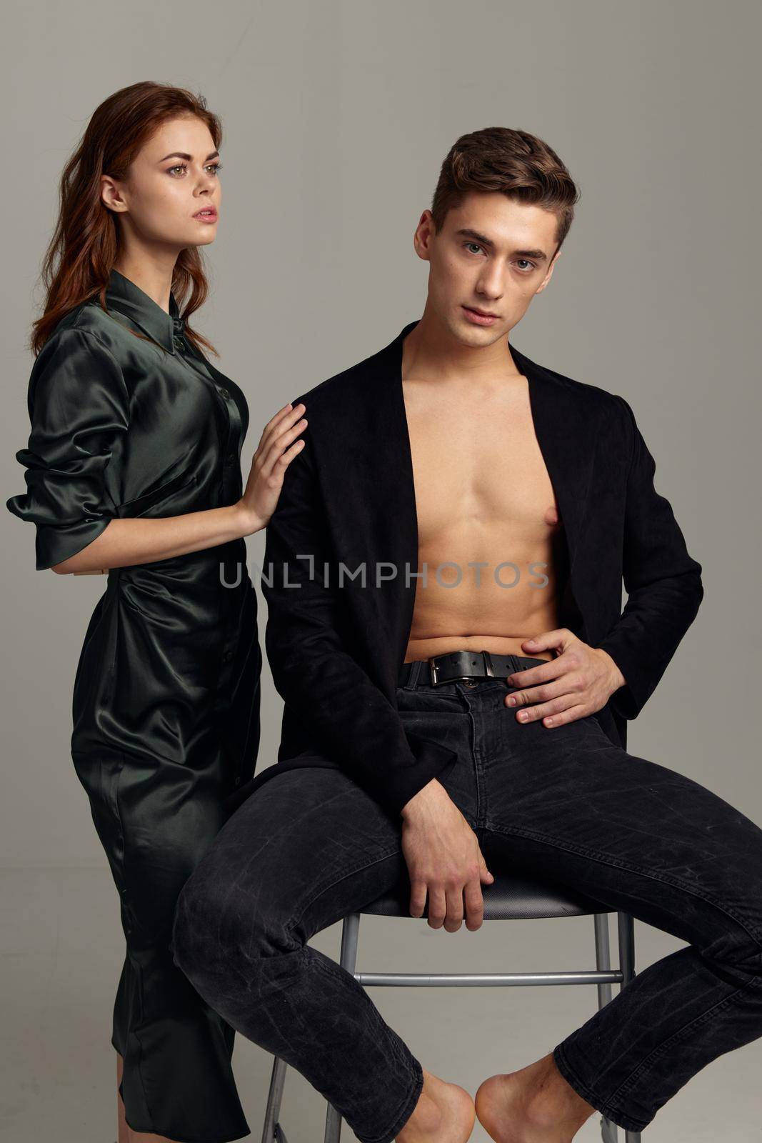 Man woman and squad sensuality embrace elegant attitude style. High quality photo