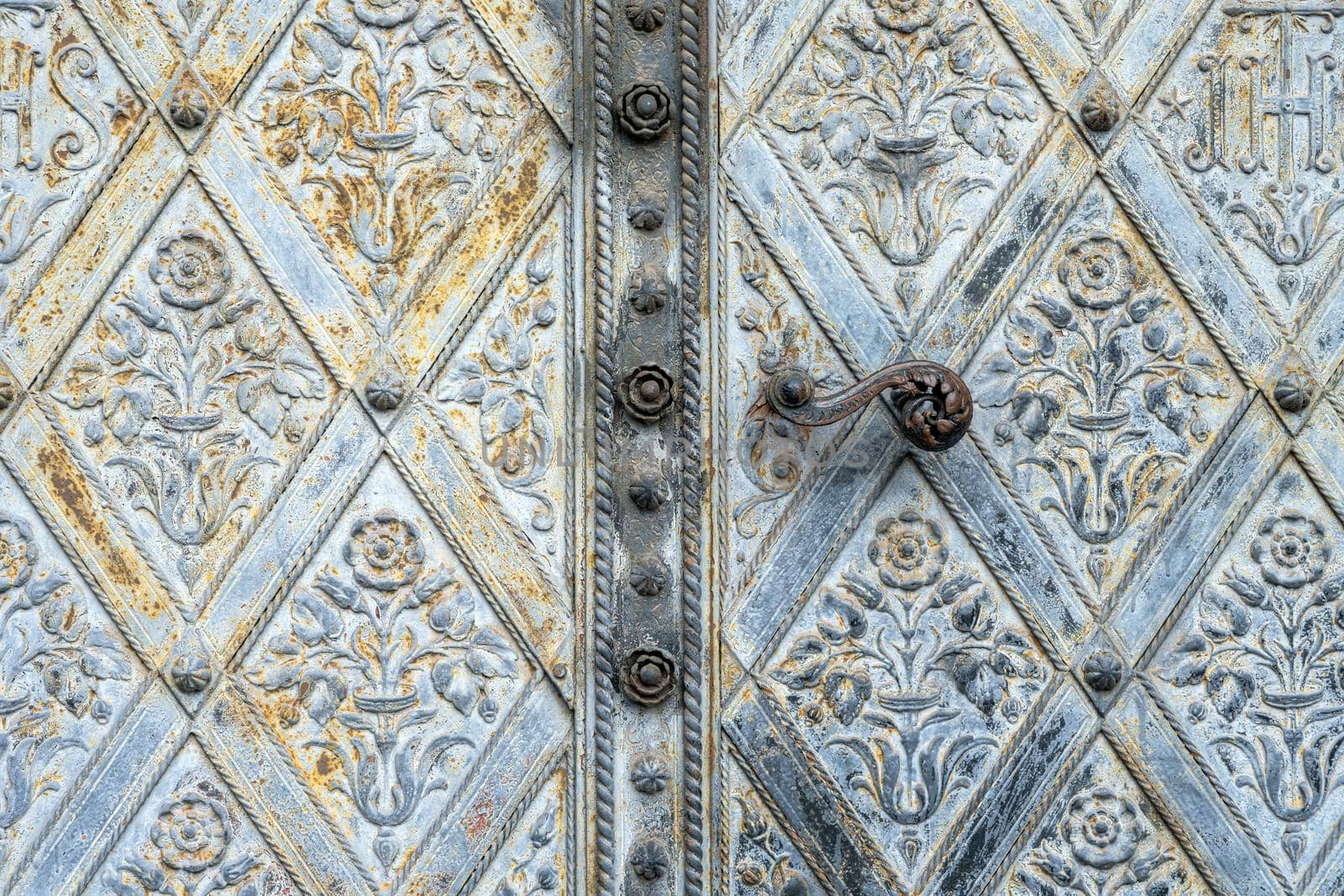 Background from an old ornated iron door