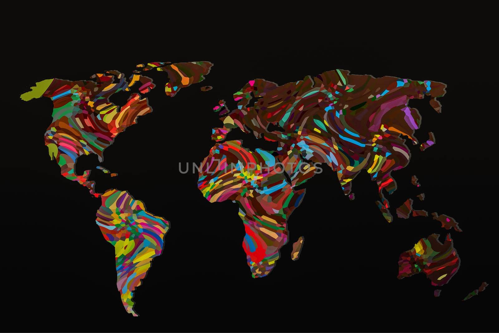 Roughly sketched out world map as global business concepts by berkay