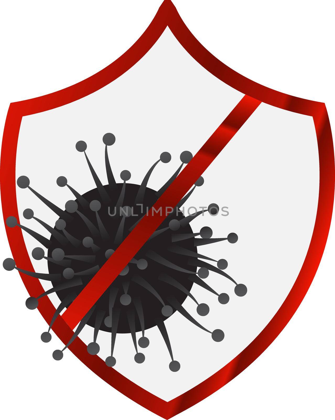 Antivirus shield sign vector illustration on a white background isolated