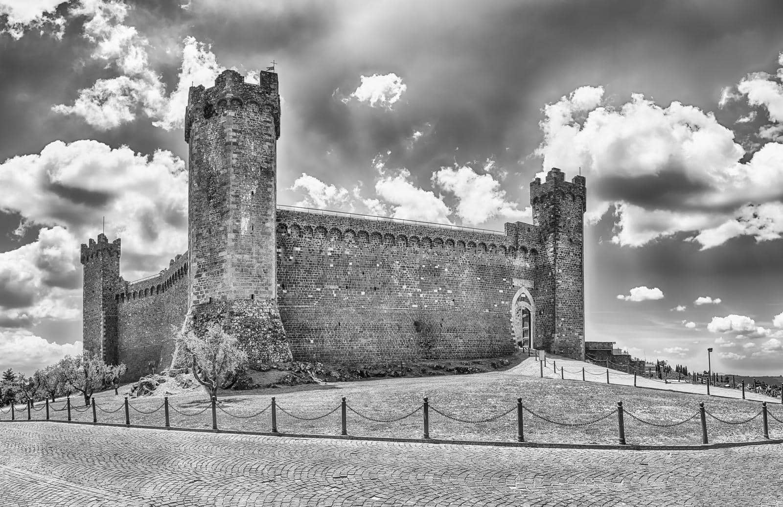 Medieval italian fortress, iconic landmark in Montalcino, Tuscany, Italy by marcorubino