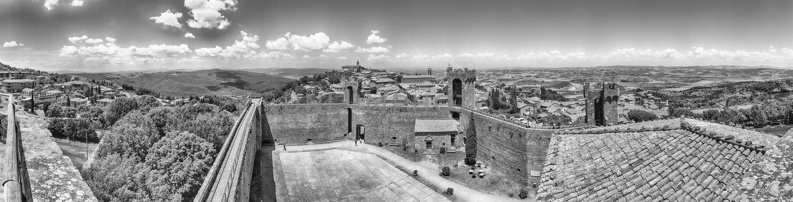 Medieval italian fortress, iconic landmark in Montalcino, Tuscany, Italy by marcorubino