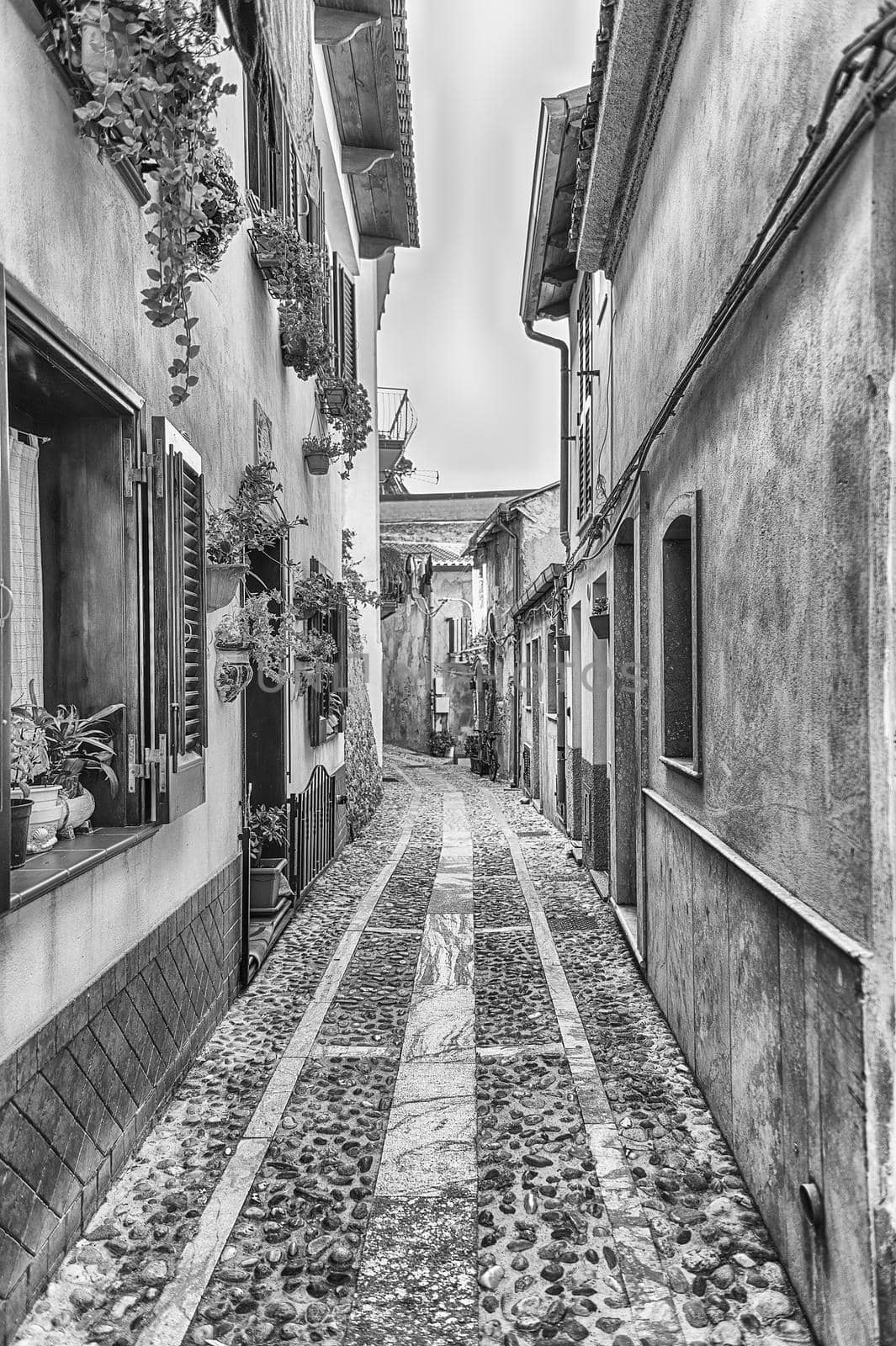 Picturesque streets and alleys in the seaside village, Scilla, Italy by marcorubino