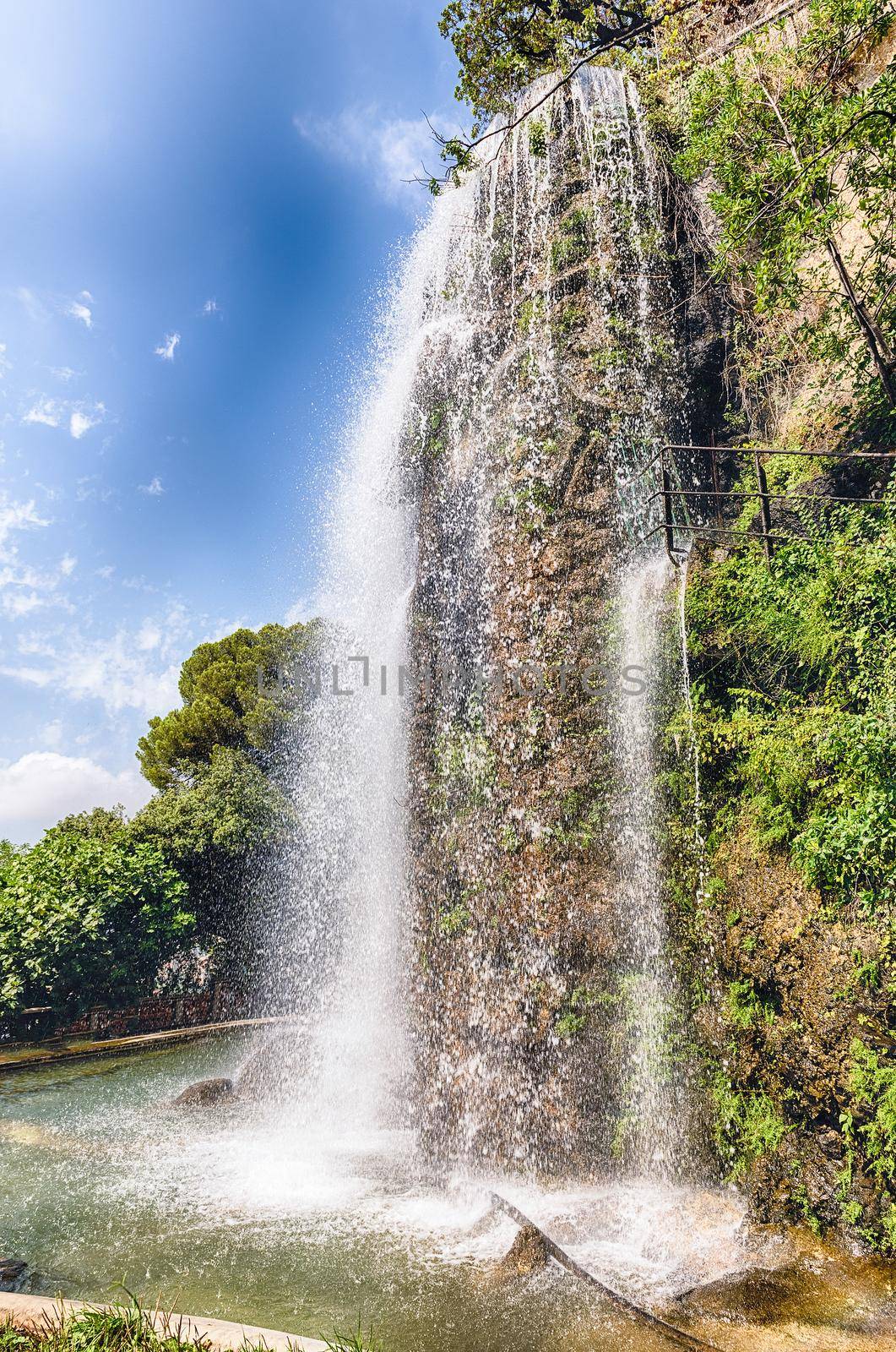Waterfall in Park de la Colline du Chateau, Nice, France by marcorubino