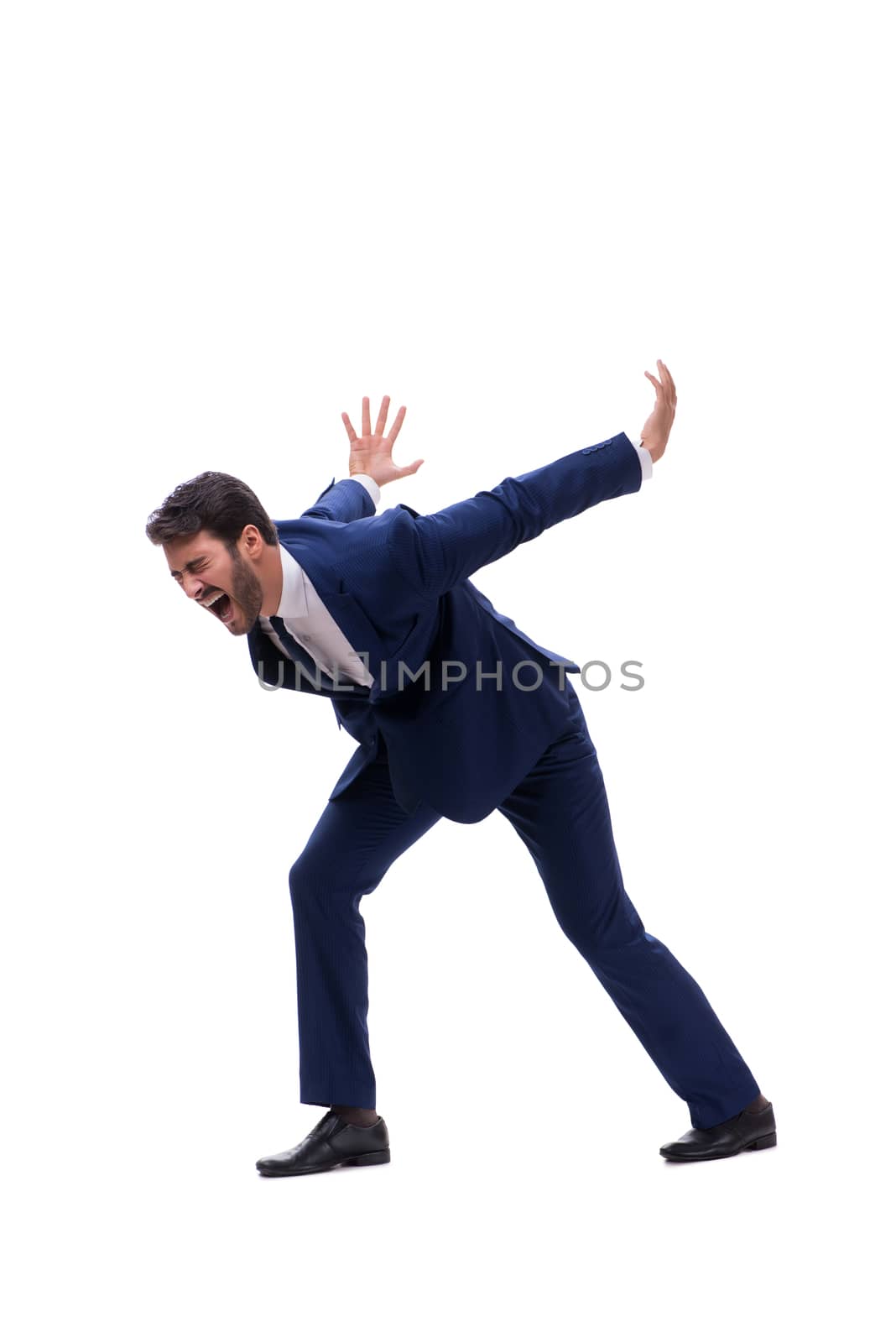 Young businessman isolated on whie background 