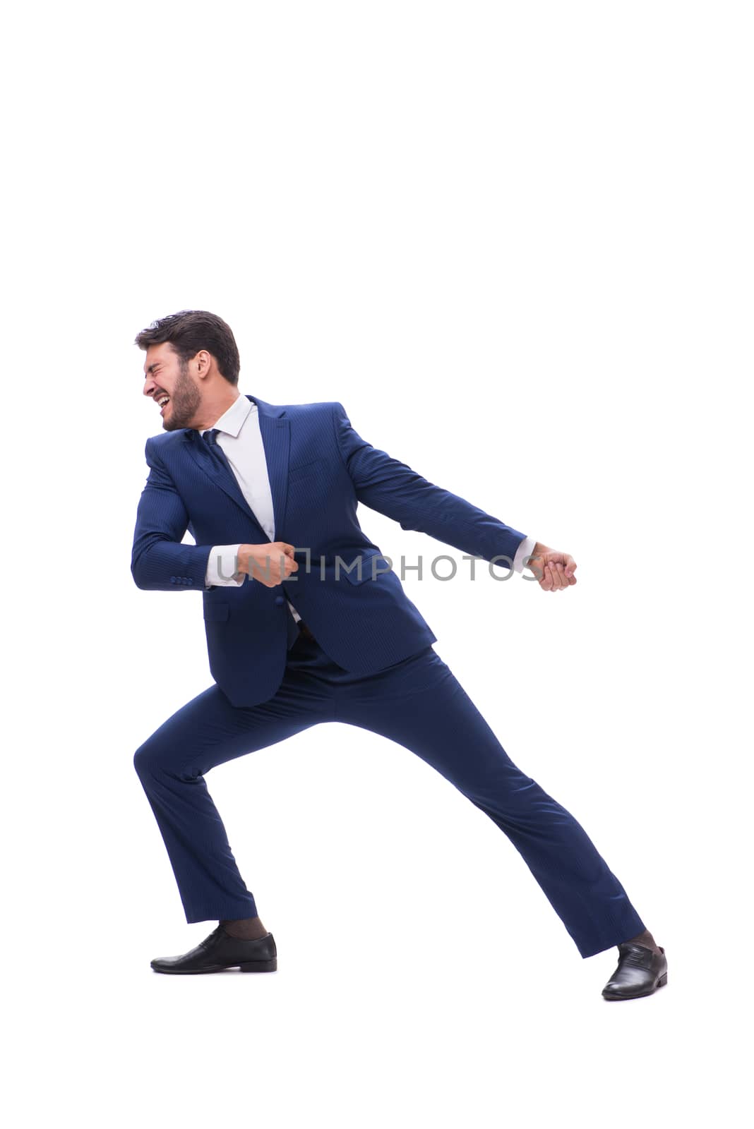 Young businessman isolated on whie background 