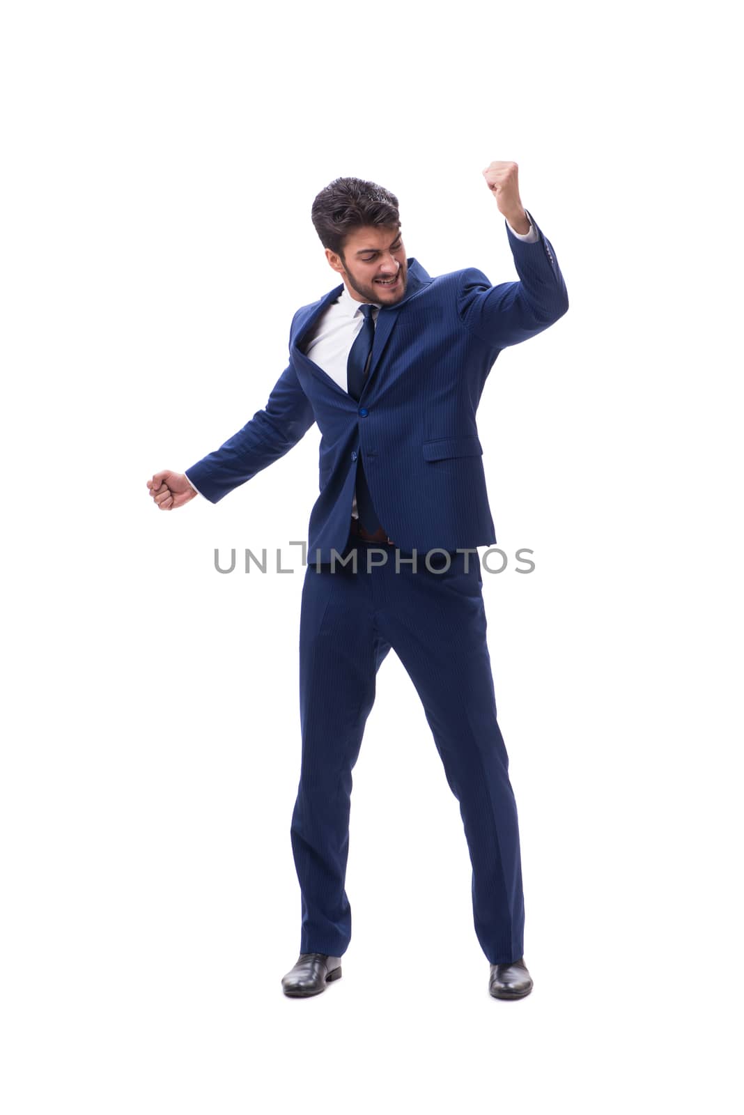 Young businessman isolated on whie background 
