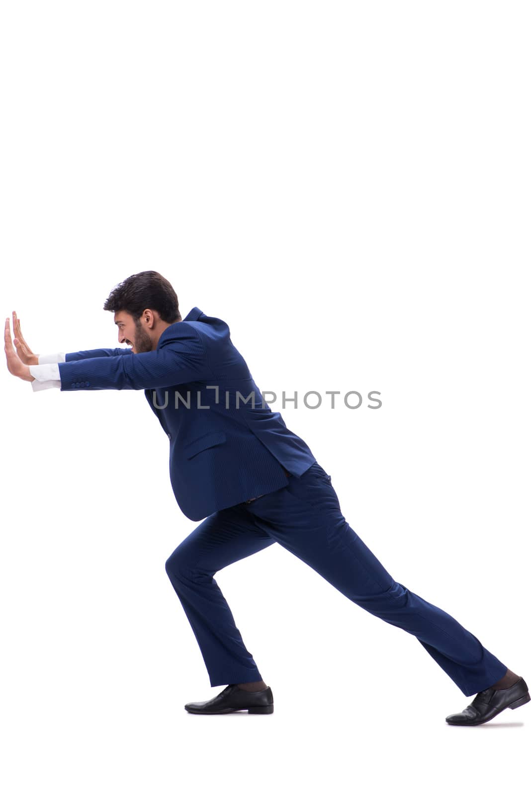 Young businessman isolated on whie background 