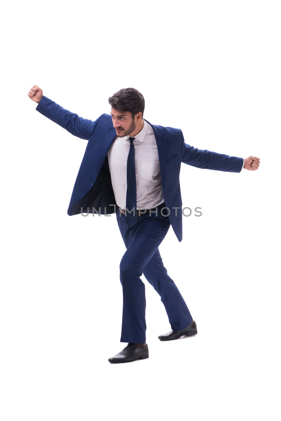 Young businessman isolated on whie background 