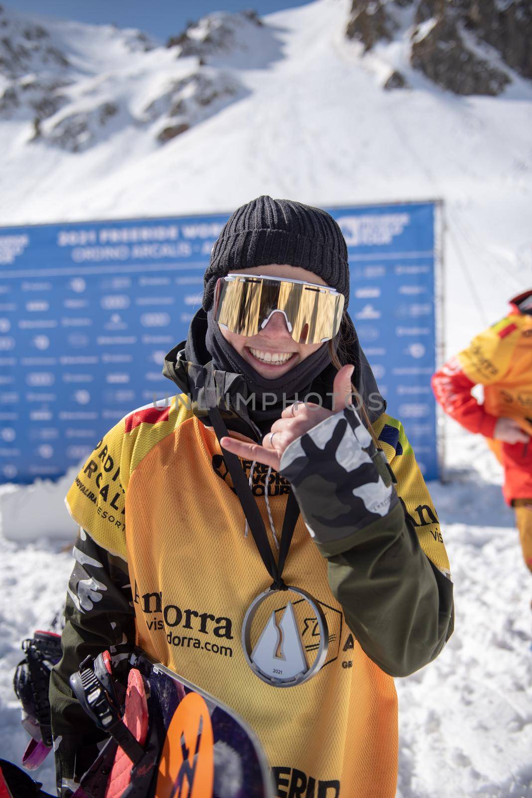 Ordino Arcalis, Andorra: 2021 February 24: Marion Haerty in action at the Freeride World Tour 2021 Step 2 at Ordino Alcalis in Andorra in the winter of 2021.